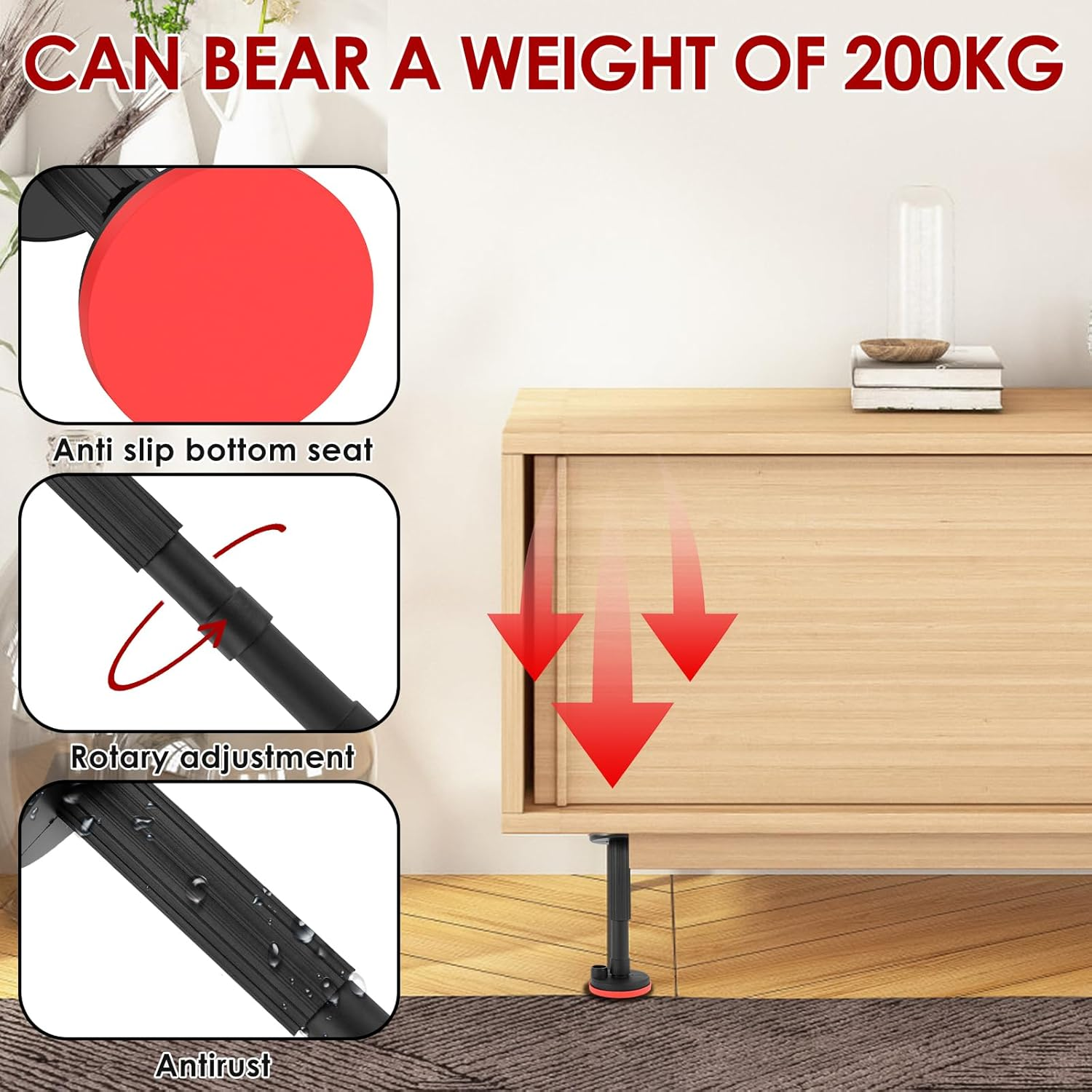 2Pcs Cabinet Jacks for Installing Cabinets, Support System for Upper Cabinet Installation, Stable Support System for Upper Cabinet Installation, Undermount Sink Mounting Brackets for Fallen Sink image number 6