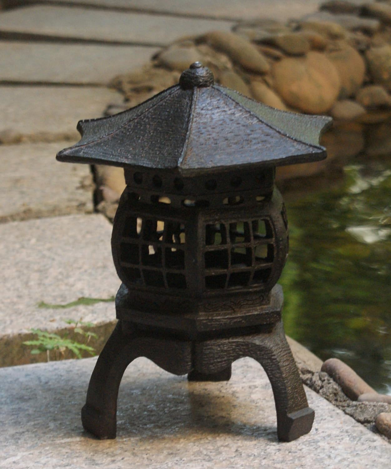 TIAAN 12" Height Japanese Lantern Solar Garden Lamp Solar Pagoda Light image number 2