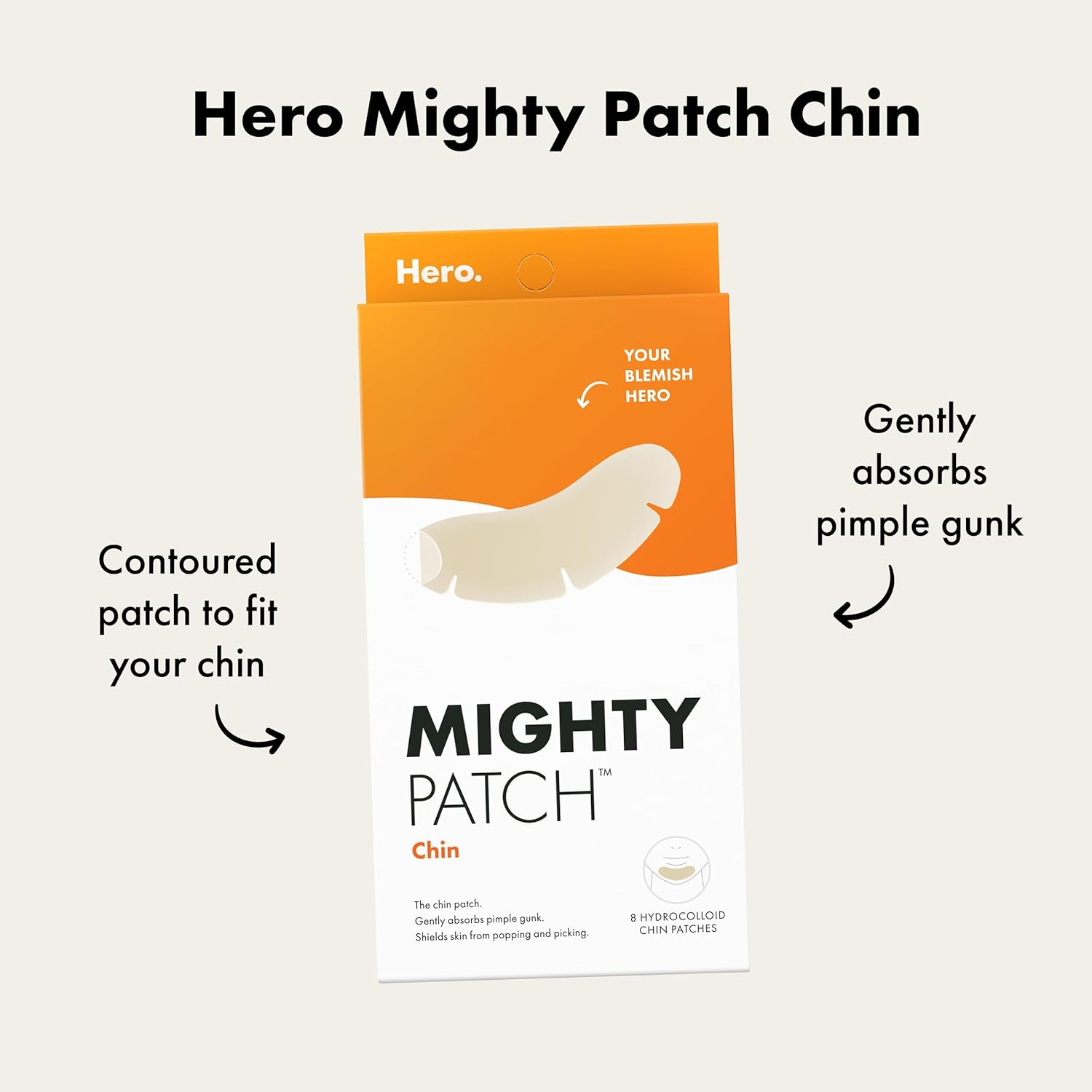 Hero Gotcha Mighty Patch Face, Chin & Nose Bundle - Hydrocolloid Pimple Patches - Strong Adhesion - Absorbs Gunk - Shields Skin - Easy Application - Great for Full-Face Acne Breakouts image number 2