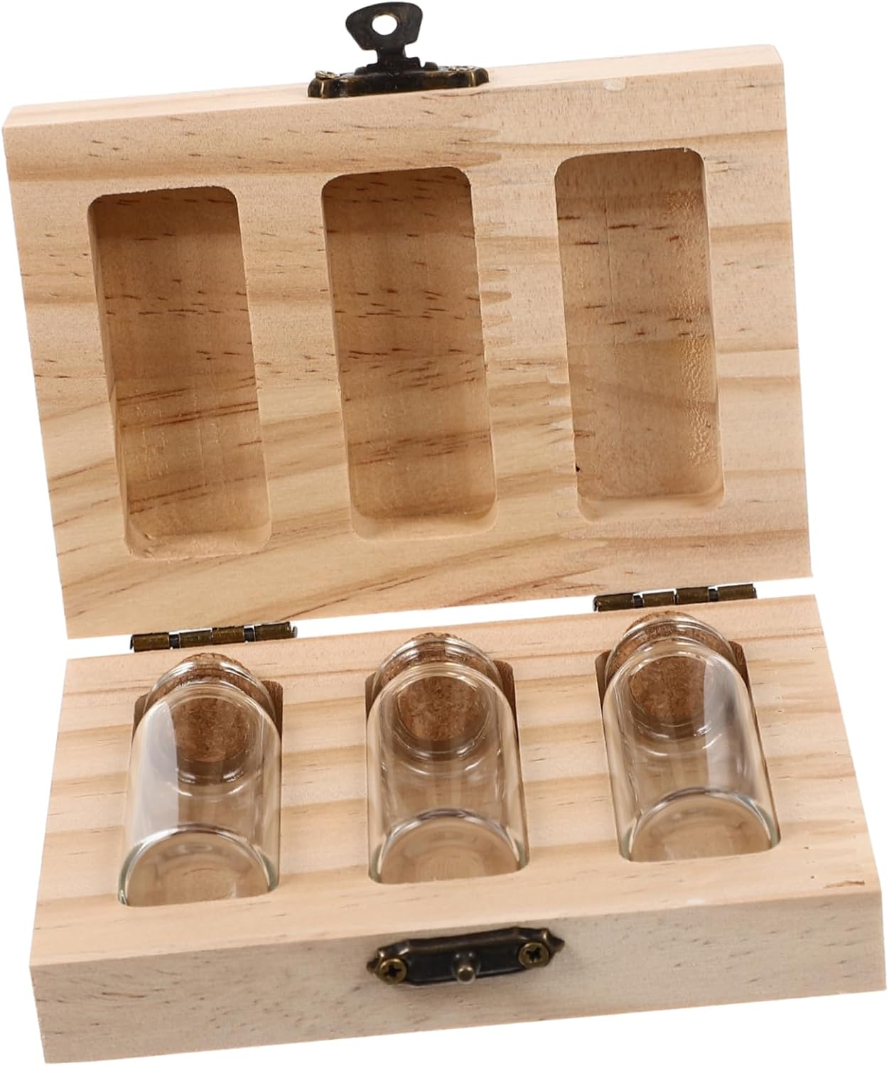 Wooden Storage Box for Teeth and Fetal Hair Preserving Souvenir Storage Bottle for First Haircut Keepsake image number 5