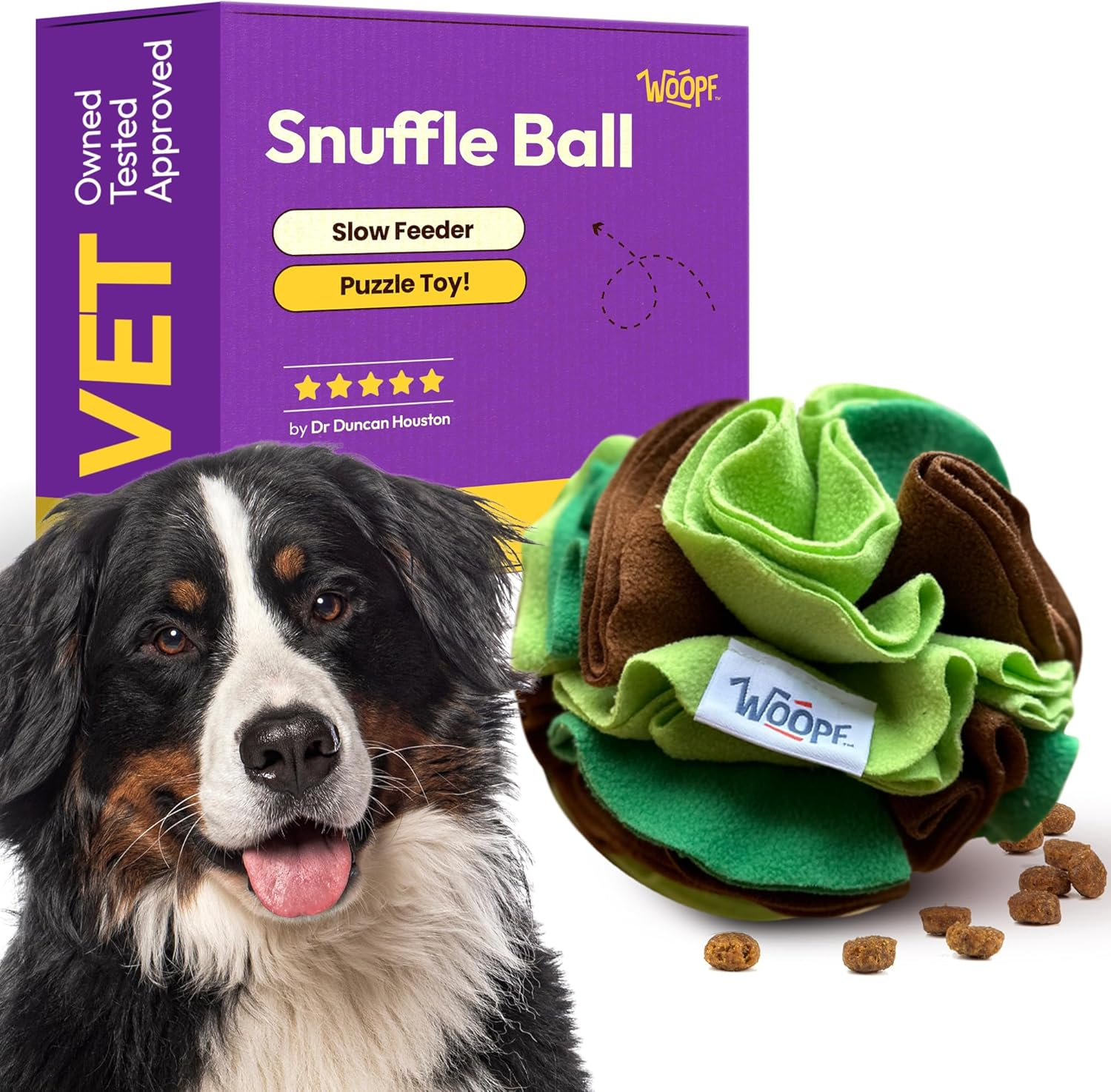 Snuffle Ball for Dogs - Soft Interactive Toy for Mental Enrichment, Slow Feeding, Boredom & Stress Relief, Foraging - Thick & Durable Polar Fleece Treat Ball for Dogs - 7.9", Large, Strawberry