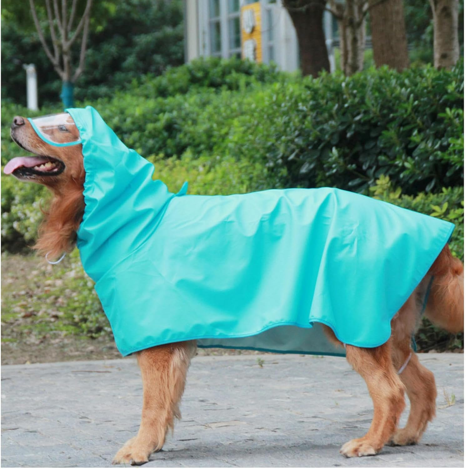 IUOUTG Waterproof Dog Raincoats with Hood Breathable Adjustable Dog Rain Jacket with Leash Hole Snowproof Windproof Dog Poncho Pet Coat for Large Medium Dogs image number 3
