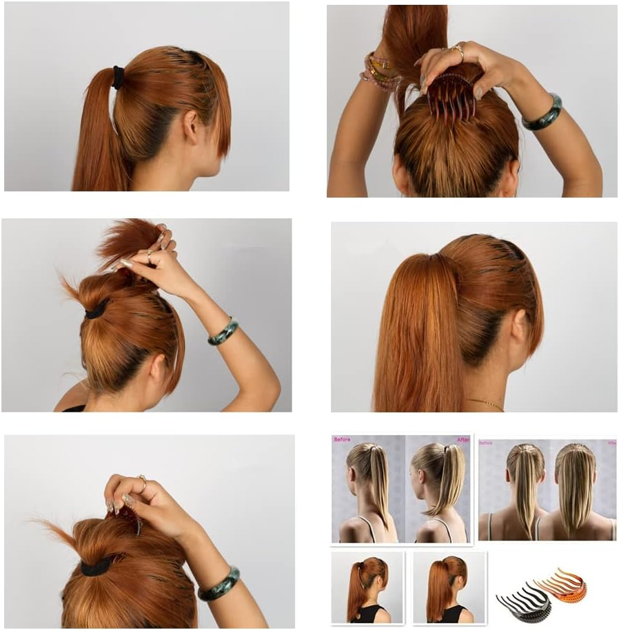 LOVEF 4 Pcs Useful Volume Inserts Hair Clip Bump Its Bouffant Ponytail Hair Comb Bun Maker image number 4