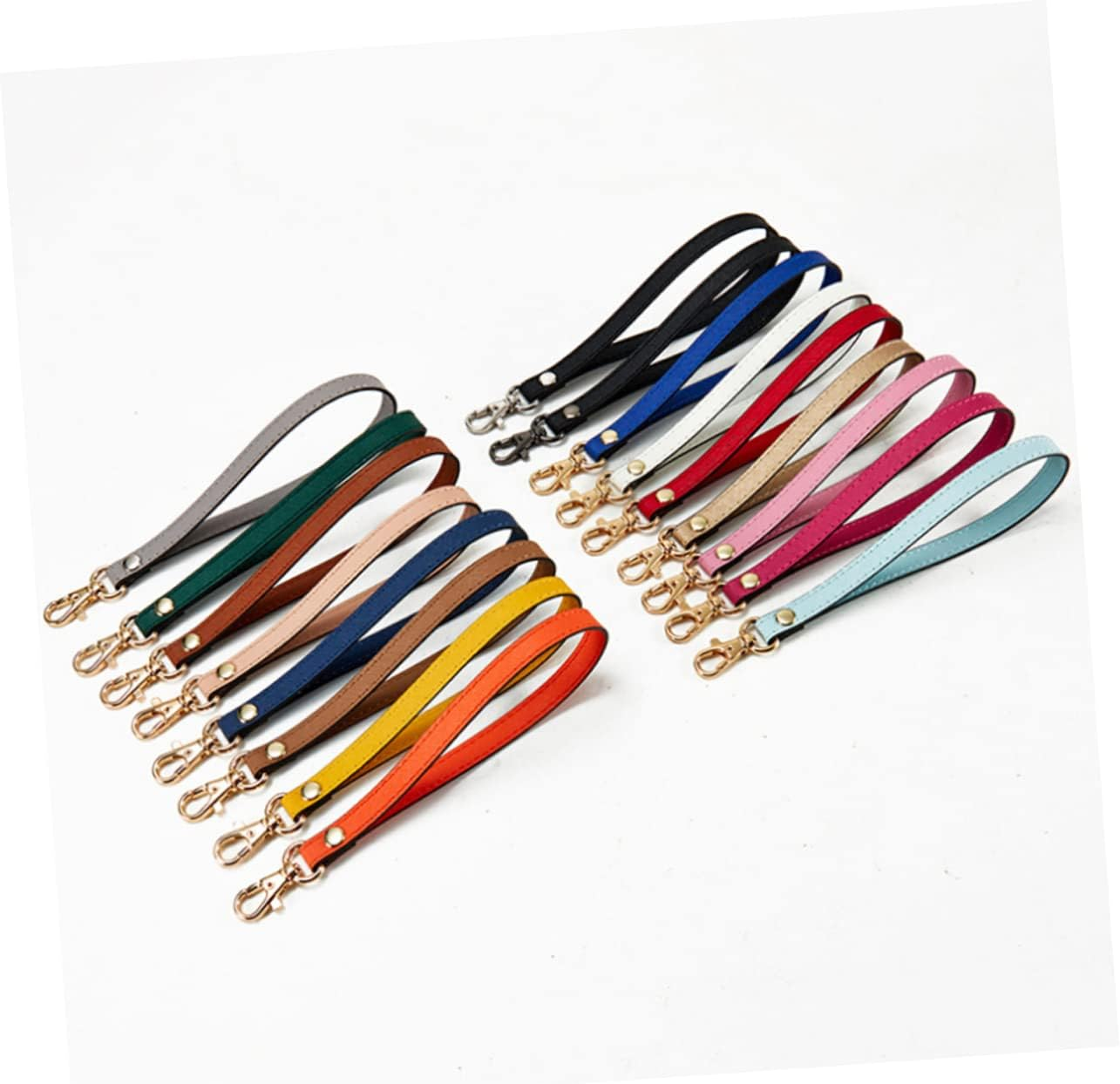 Jojofuny Genuine Leather Wrist Strap with Gold Buckle, Pink Cross Texture Clutch Wristlet for Women, Replacement Keychain Wrist Strap for Hands-Free Carrying and Accessories image number 2