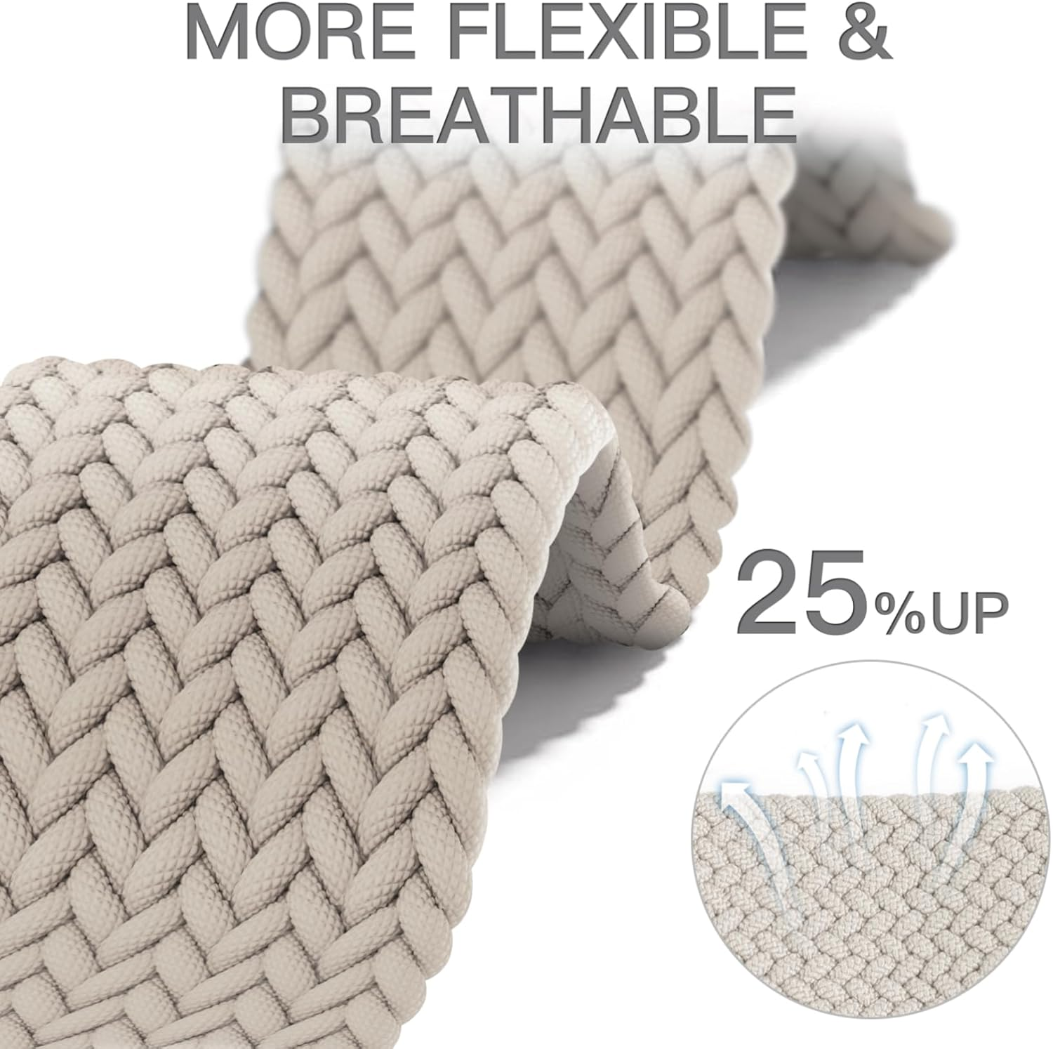 2 Pack 20Mm Nylon Loop Watch Band Compatible with Garmin Vivoactive 6/5/3/3 Music/Venu/Venu Sq/Venu Sq 2/Venu 2 Plus, Braided Elastic Strap Replacement for Forerunner 570 42Mm/55/165/245/645 image number 2