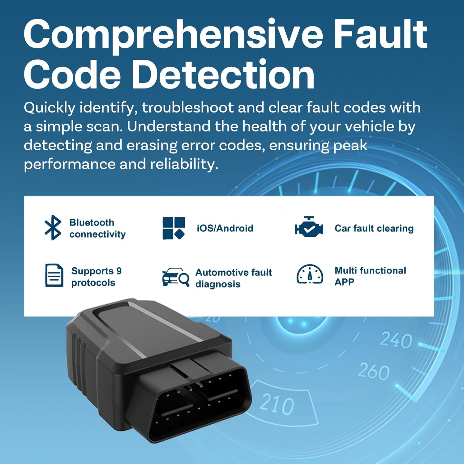 OBD2 Scanner Bluetooth 5.4 by MMOBIEL - Car Scanner for Iphone Ios & Android - Car Diagnostic Tool Wireless [2024 Version] - OBDII/EOBD Check Engine Light - Car Code Reader - Reset/Clear Error Code image number 1