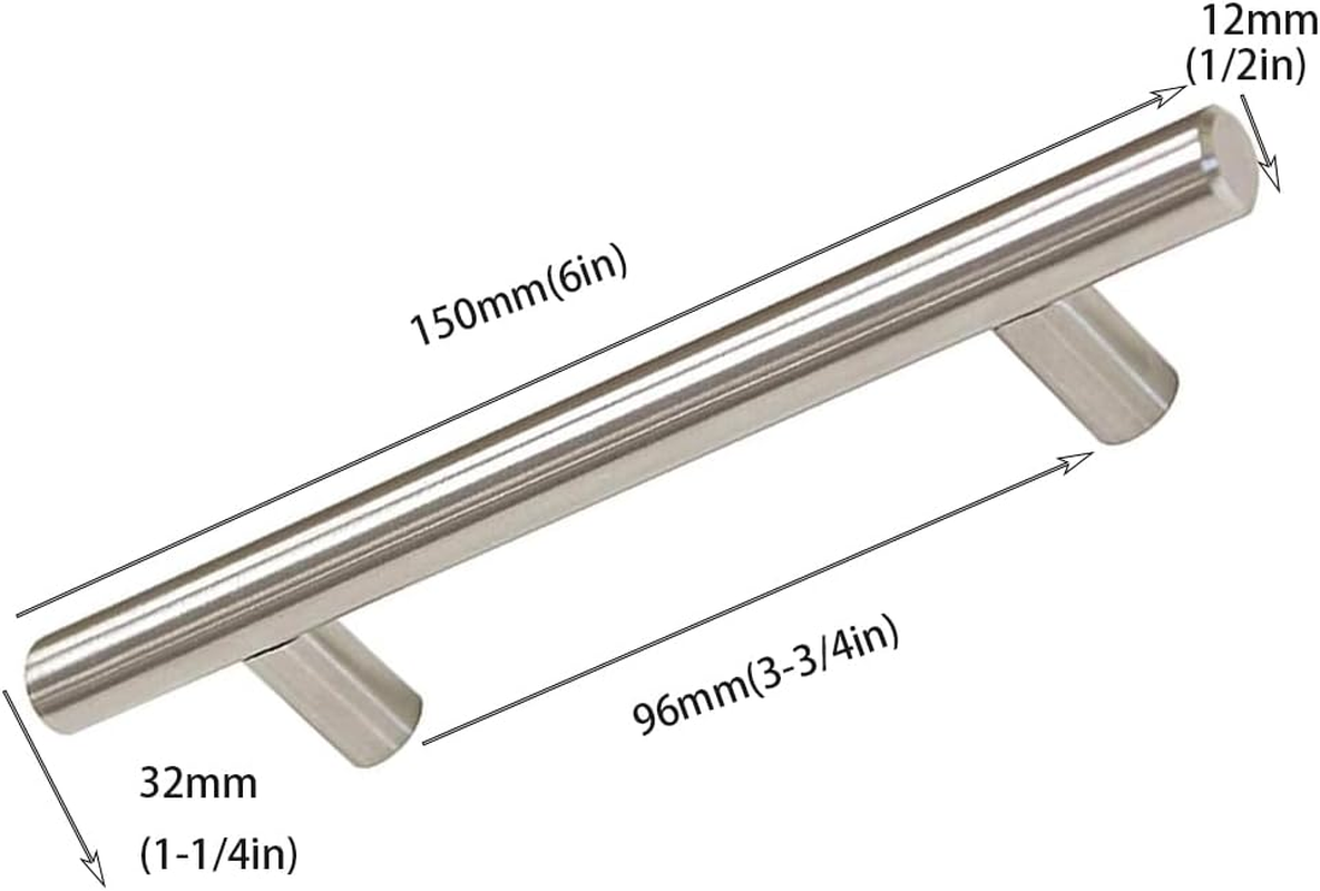 10 Pack Brushed Nickel Cabinet Pulls, Kitchen Cabinet Handles, 3.8 Inch Handles Stainless Steel Cabinet Hardware for Kitchen and Bathroom Cabinets, 5.9 Inch Overall Drawer Pull Knobs image number 3