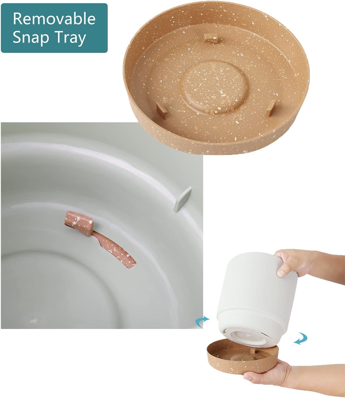 Plastic Flower Pots with Drainage Holes,Set of 3 Planters, Herb Pot with Saucer,Removable Base, round Plant Pot for Indoor and Balcony Succulent Cactus(Three Colors) image number 1