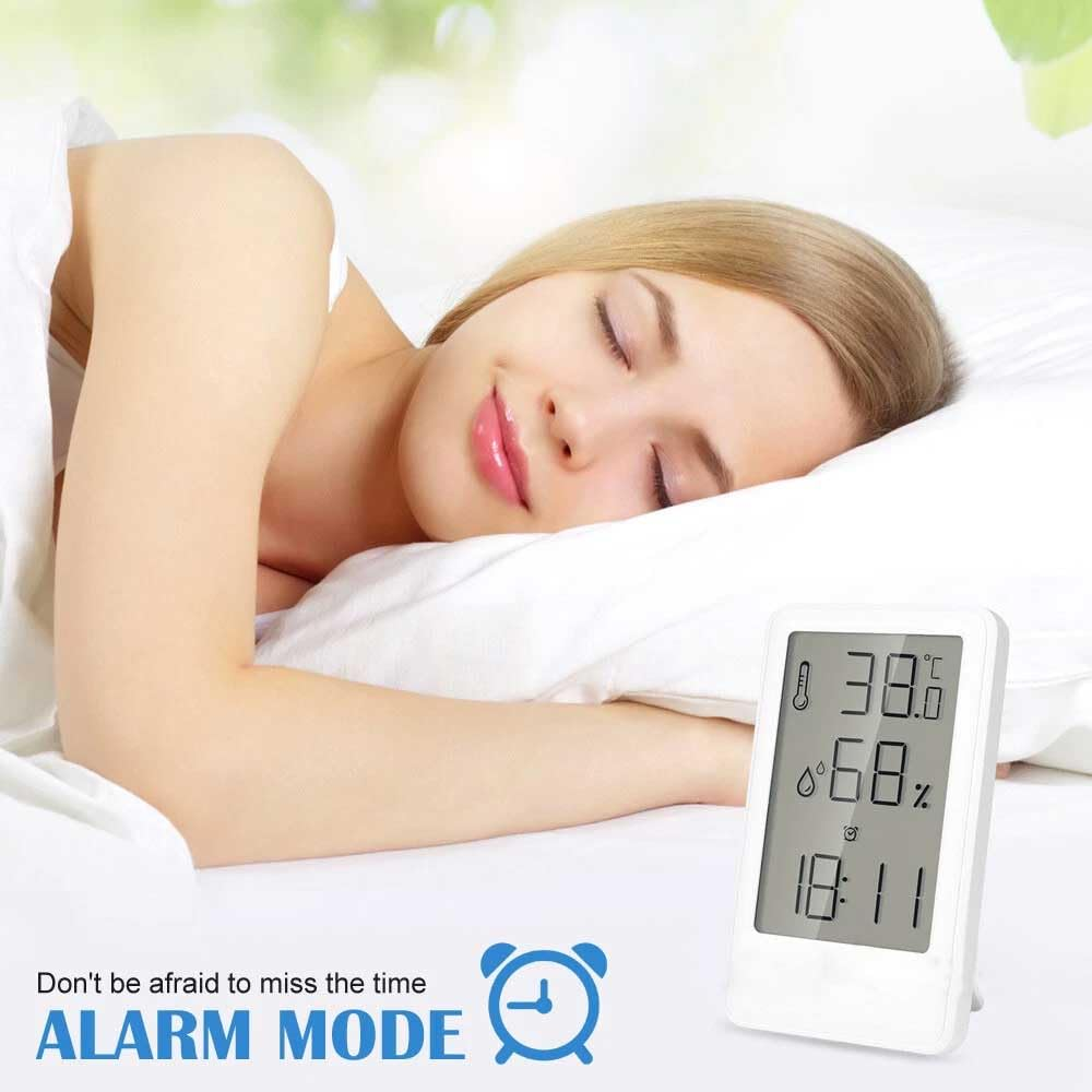 Digital Hygrometer Thermometer, Room Humidity Meter, Temperature Meter Maximum Minimum Recording Temperature Digital Display (Black) - White image number 2