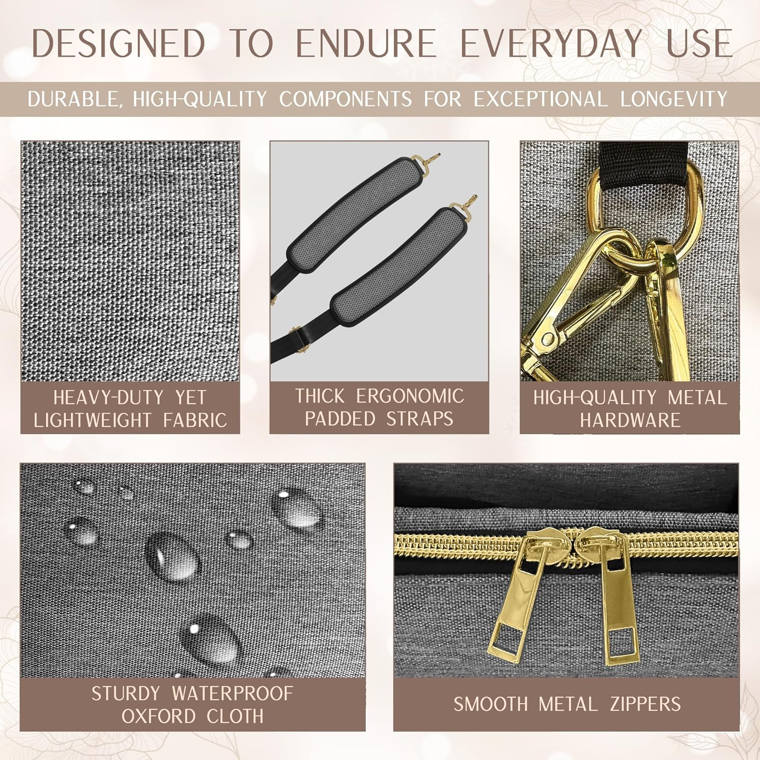 Mellories 4 in 1 Convertible Diaper Bag Tote for Baby Boys and Girls - Converts into Diaper Backpack, Baby Tote Bag, Stroller Bag and Crossbody Diaper Bag - Gray Baby Travel Gift Bag for Mom