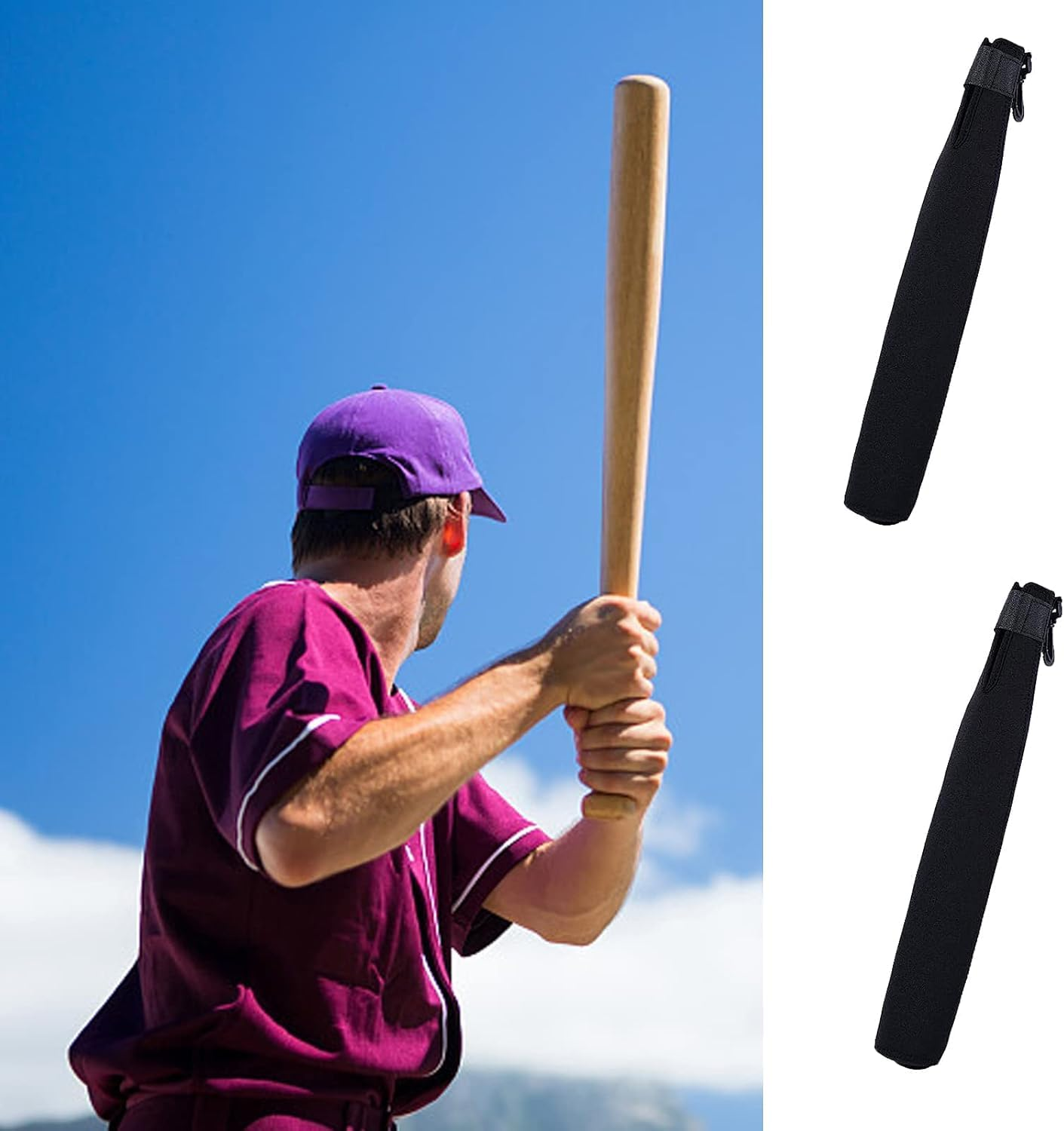 2 Pcs Baseball & Softball Bat Sleeve Warmers Thermal Protector Cover for Composite Bats, Reduces Vibration, Enhances Grip - Training & Cold Weather Batting Accessories image number 3