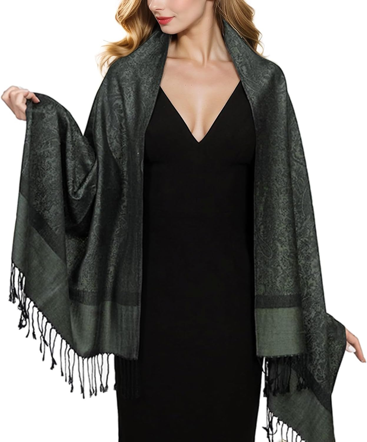 Women Pashmina Shawls and Wraps Scarf Soft Silky Reversible Paisley Shawl for Women UK