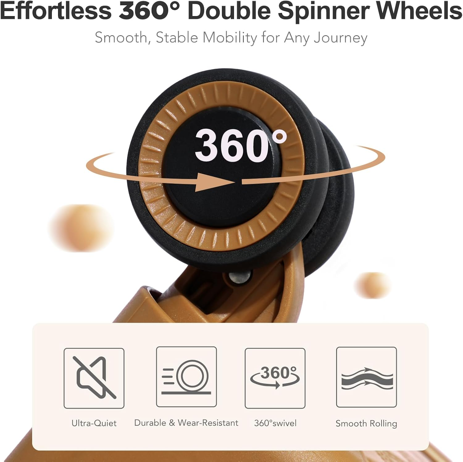 Universal Trotter 3-Piece High-Capacity Lightweight Vintage PU Leather Hardshell Luggage Set (20/24/28 Carry-On & Checked), Water-Resistant PU Trunk Style, 360&deg; Spinner Wheels, Woven Caramel, 20''+24 image number 3