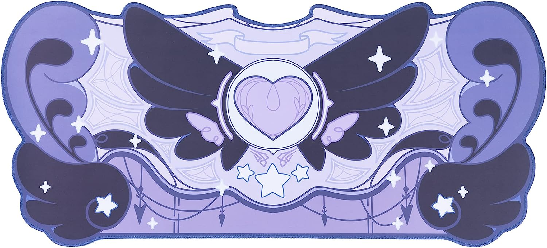 Geekshare Large Gaming Mouse Pad Kawaii Pink Non-Slip Rubber Back Mouse Pad Big Waterproof Desk Mat for Keyboard and Mouse Perfect for Gaming,Or Home Office Work - Star Wings (Purple)