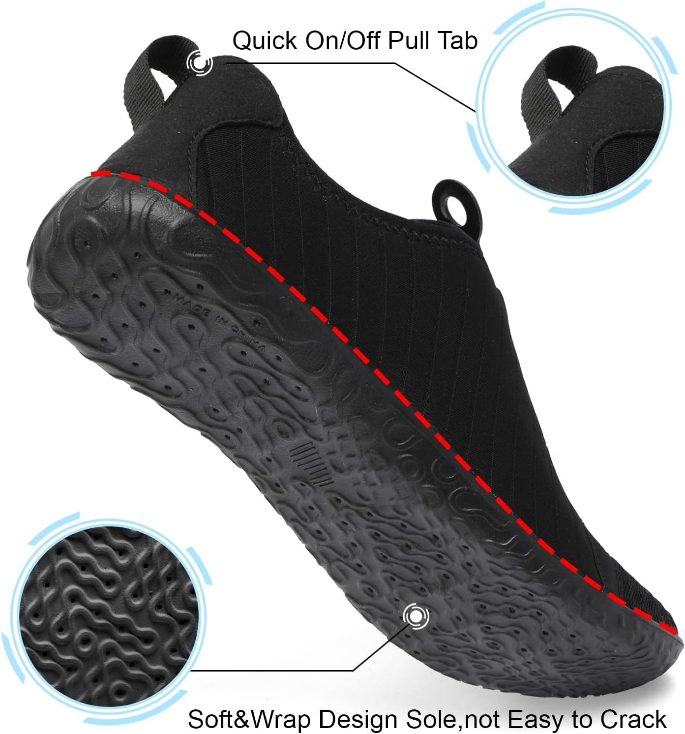 Spesoul Womens and Mens Water Shoes Breathable Quick Dry Soft Barefoot Aqua Socks for Hiking Swim Beach Surf Yoga Sport image number 5