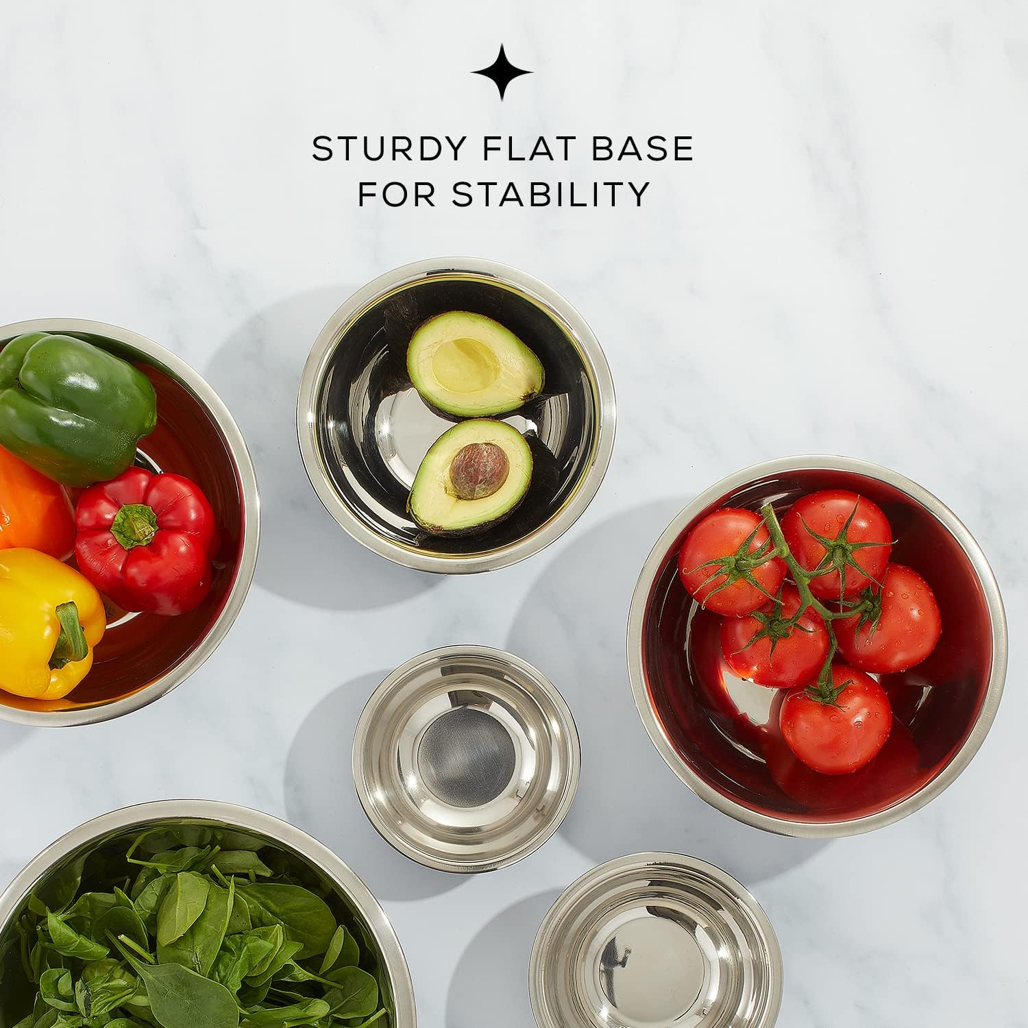 Joyjolt Stainless Steel Mixing Bowl Set of 6 Mixing Bowls (Black). 5Qt Large Mixing Bowl to 0.5Qt Small Metal Bowl. Kitchen, Cooking and Storage Nesting Bowls. Dough, Batter and Baking Bowls image number 3