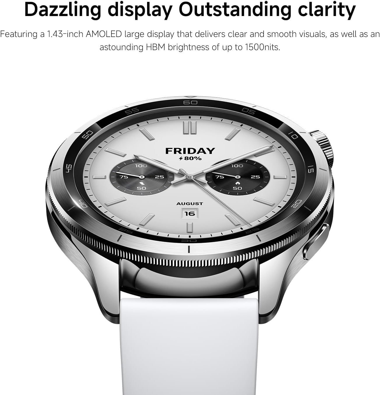 Xiaomi Watch S4 Black-Smartwatch, Fitness Tracker,1.43 Inch AMOLED, 2200 Nits, 15 Day Battery, 5ATM Waterproof, Heart Rate & SPO₂ Sensor, 150+ Sports Modes, Dual-Band GPS, NFC, Android & Ios - Gold image number 4