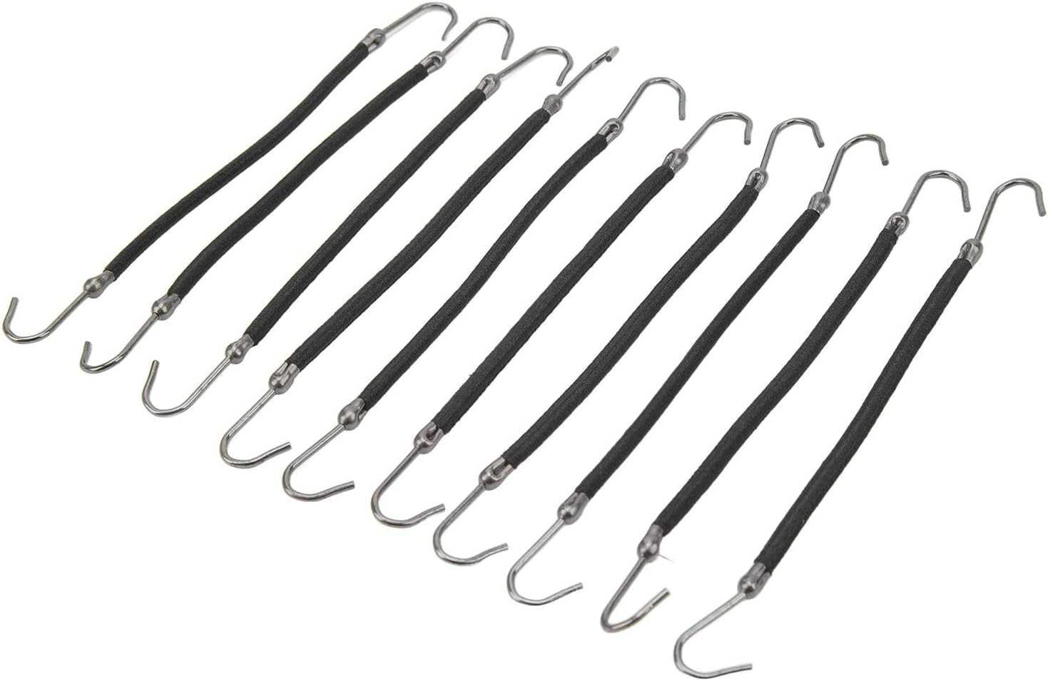 CHICIRIS 10Pcs Ponytail Holder Hook Sturdy Elastic Hair Band Hook Styling Tool for Women Girls, Easy-To-Use Hair Tie for Office Dating (Black) image number 4