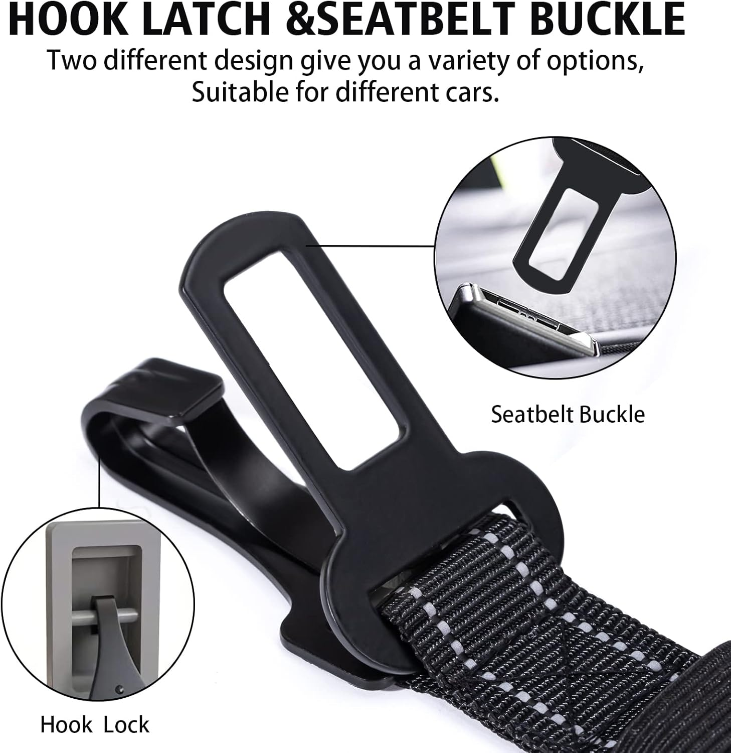 Dog Seat Belt Adjustable Dog Belt Safety Harness Seat Belt Dog Car with Shock Absorption and Carabiner Suitable for All Dog Breeds image number 3