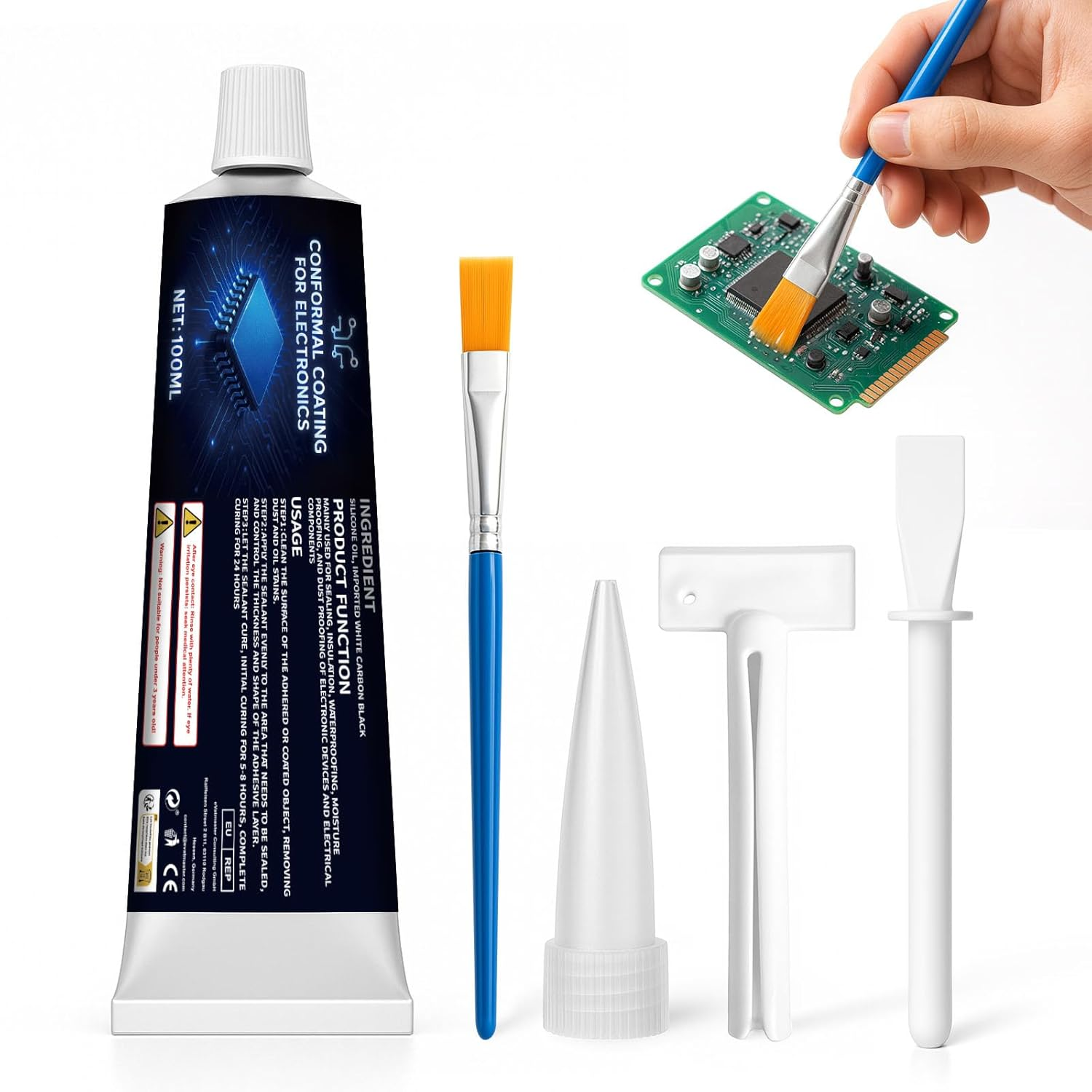100Ml Conformal Coating for Electronics, Potting Compound for Circuitry Provides Sealing, Insulation, Waterproof and Dustproofing Functions to Ensure the Stable Operation of Electronic Components image number 5