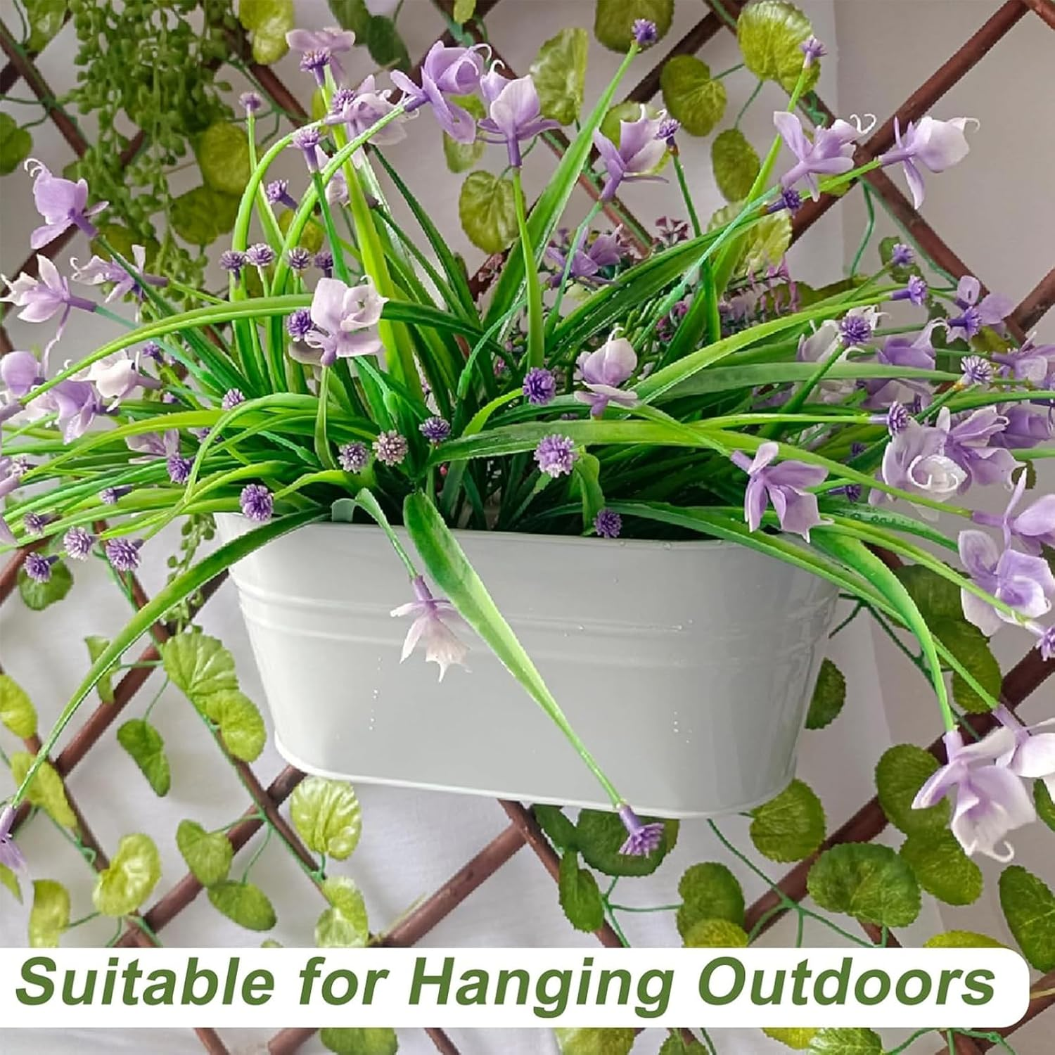 Zalizr 6 PCS Balcony Railing Planters, Metal Iron Hanging Flower Pots for Fence, Porch, Railing, and Balcony, Indoor/Outdoor Garden Decoration with Detachable Hooks (White) image number 6