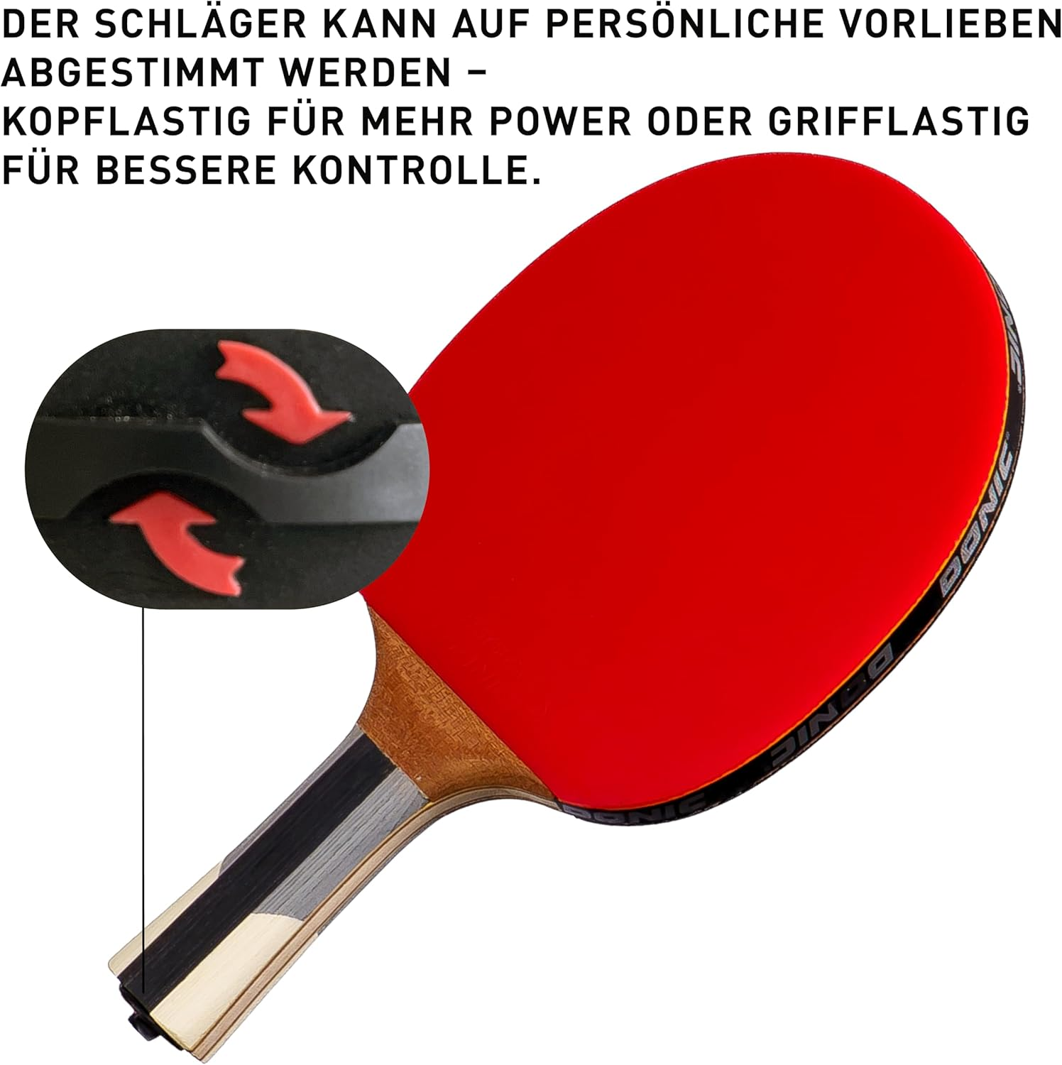 Donic-Schildkr&ouml;t Waldner 900 Table Tennis Bat ABP Handle 2.1 Mm Sponge Alpha Slick ITTF Coating 754893 image number 4