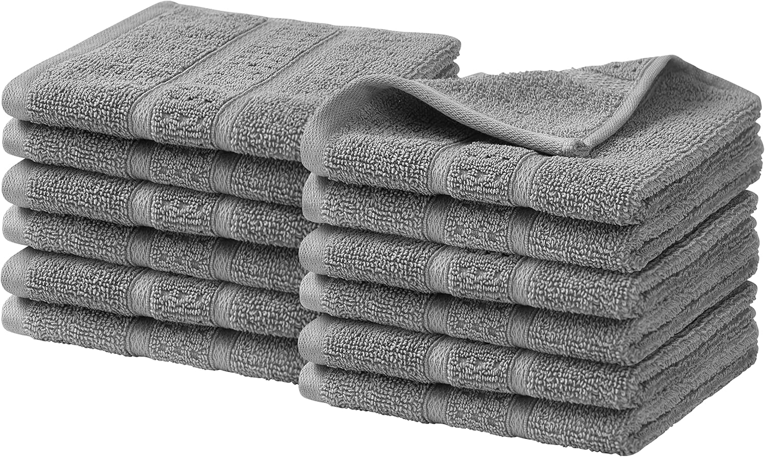 Nautica - 6 Piece Bath Towels, Absorbent & Fade Resistant Cotton Towel Set, Fashionable Bathroom Decor (Oceane Grey, 6 Piece)