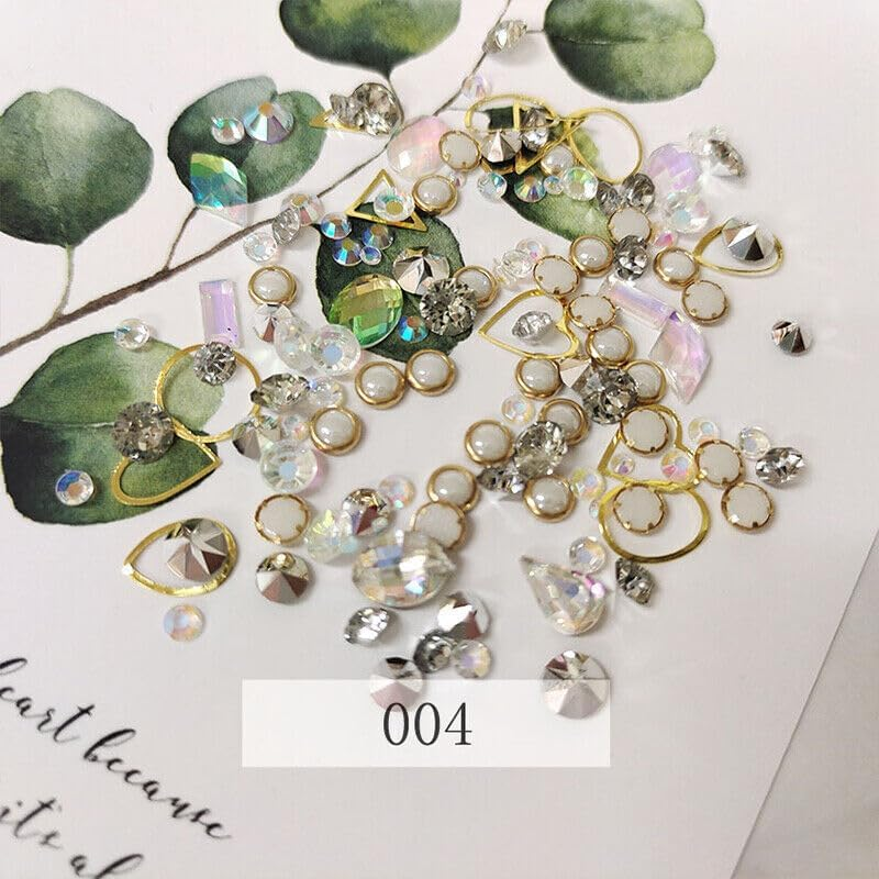 10 Styles Aurora Colorful 3D Nail Art Drill Heart Diamond Crystal - Perfect for Elegant Manicures and DIY Nail Art - Durable and Sparkling