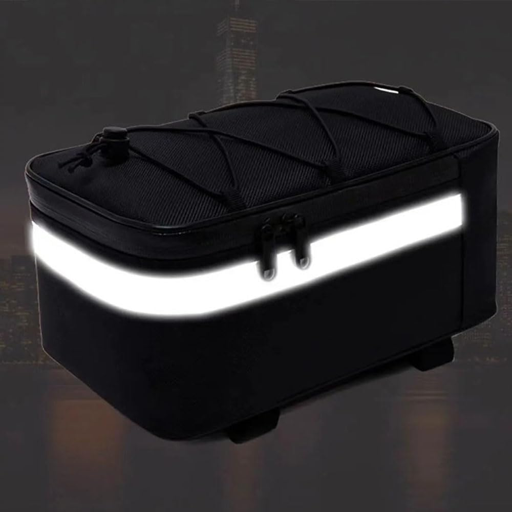 Portable Bike Trunk Bag Waterproof Bicycle Rack Rear 13L Rear Seat Saddle Bag Cycling Reflective Luggage Carrier image number 4