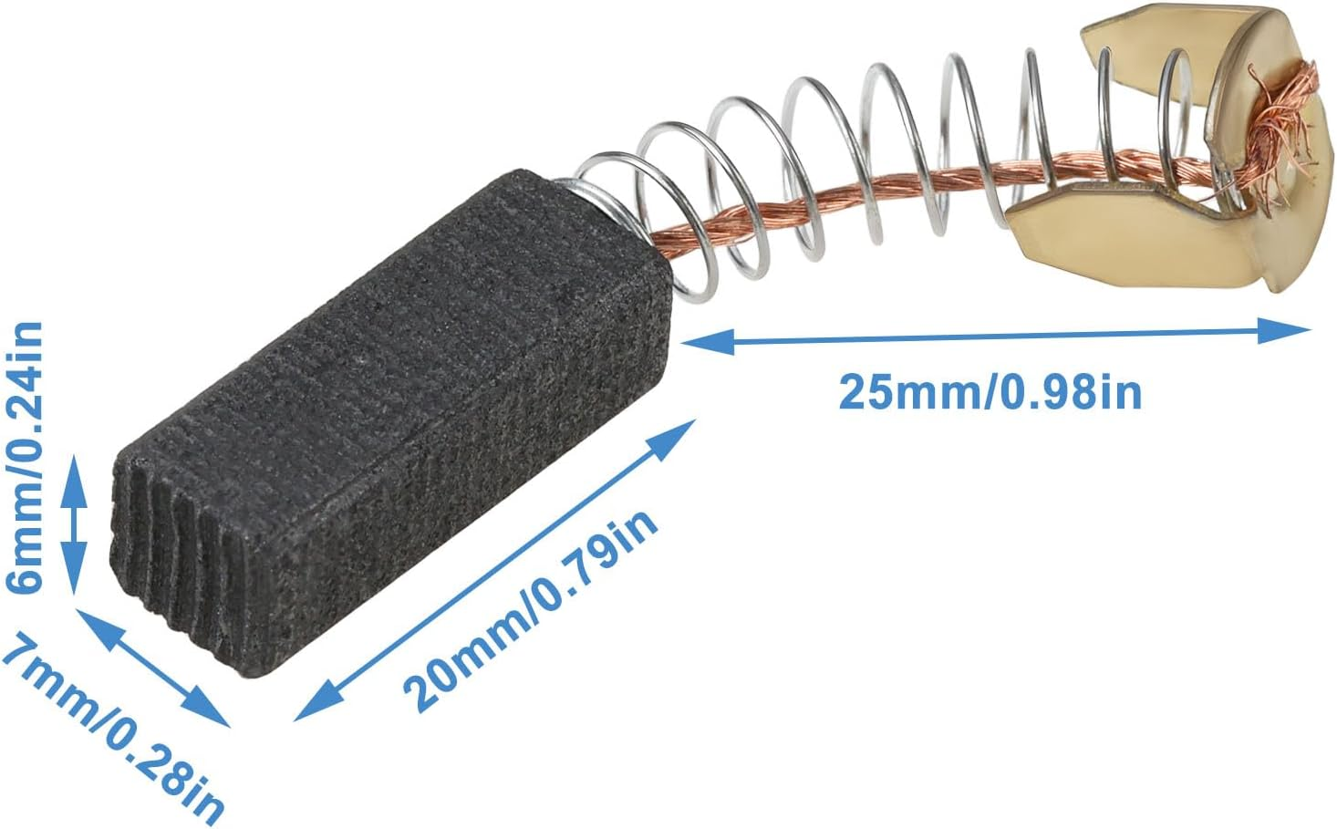 Create Idea 8Pcs Electric Motor Carbon Brushes 20X7X6Mm Compatible with Circular Saw Dust Collector Drill image number 2
