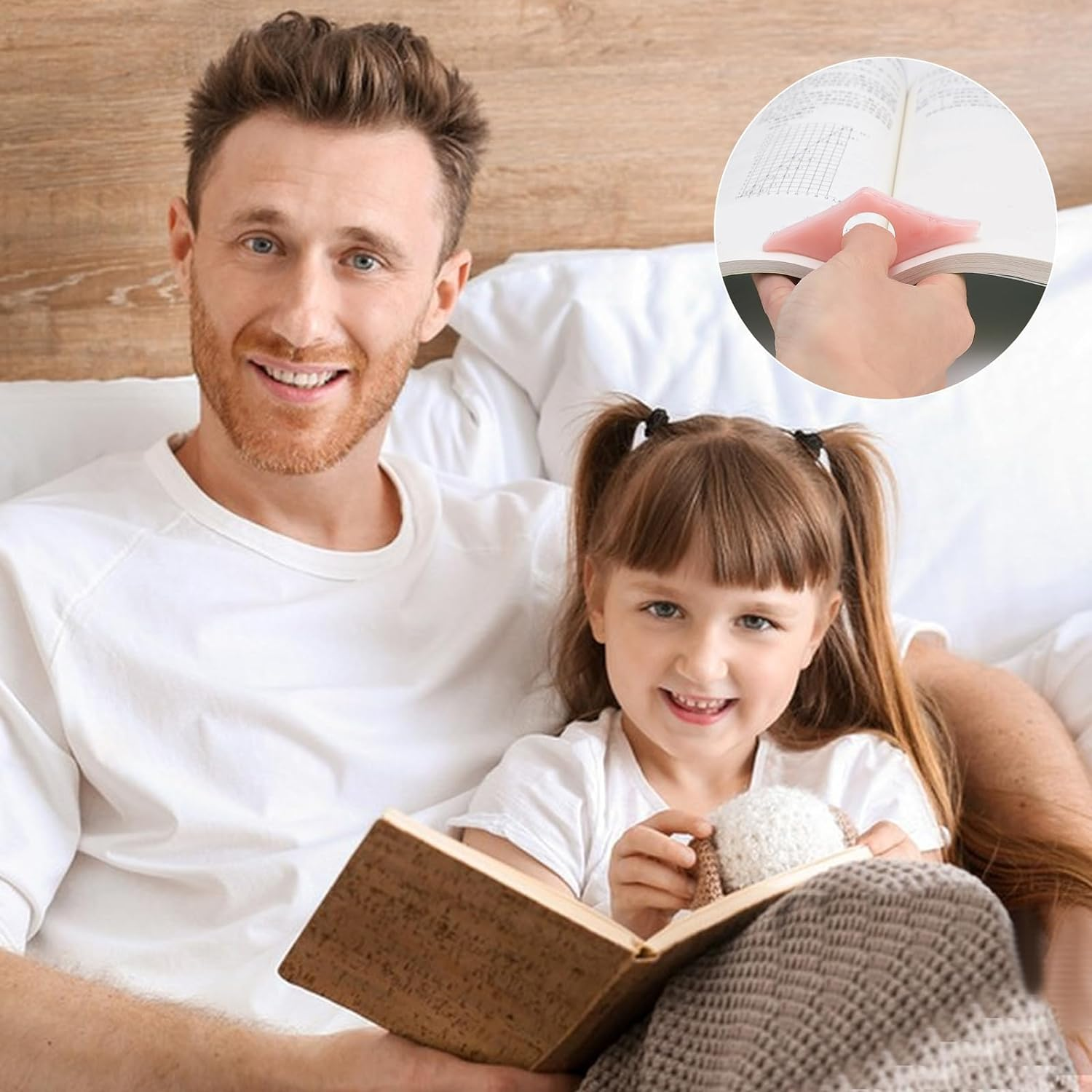 2Pack Thumb Page Holder, Energy Pattern Thumb Bookmark, Book Opener, Book Finger Page Holder for Reading Lovers (Blue and Green) image number 4