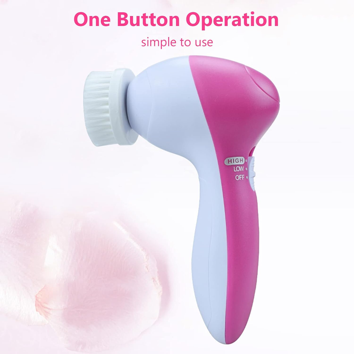 5 in 1 Electric Face Brush Facial Cleansing Brush Face Washing Device Handheld Facial Cleaner Battery Powered Makeup Removal Tool BBZY image number 1