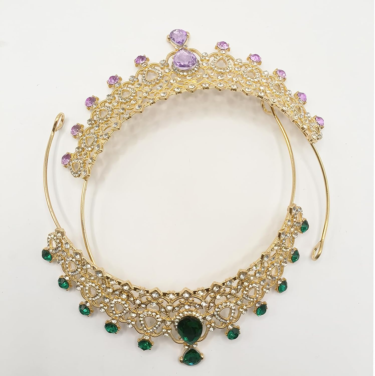 2 Pcs Princess Crown for Women, Crystal Queen Tiaras for Girls Bridal Hair Accessories Gifts for Birthday Wedding Prom image number 1