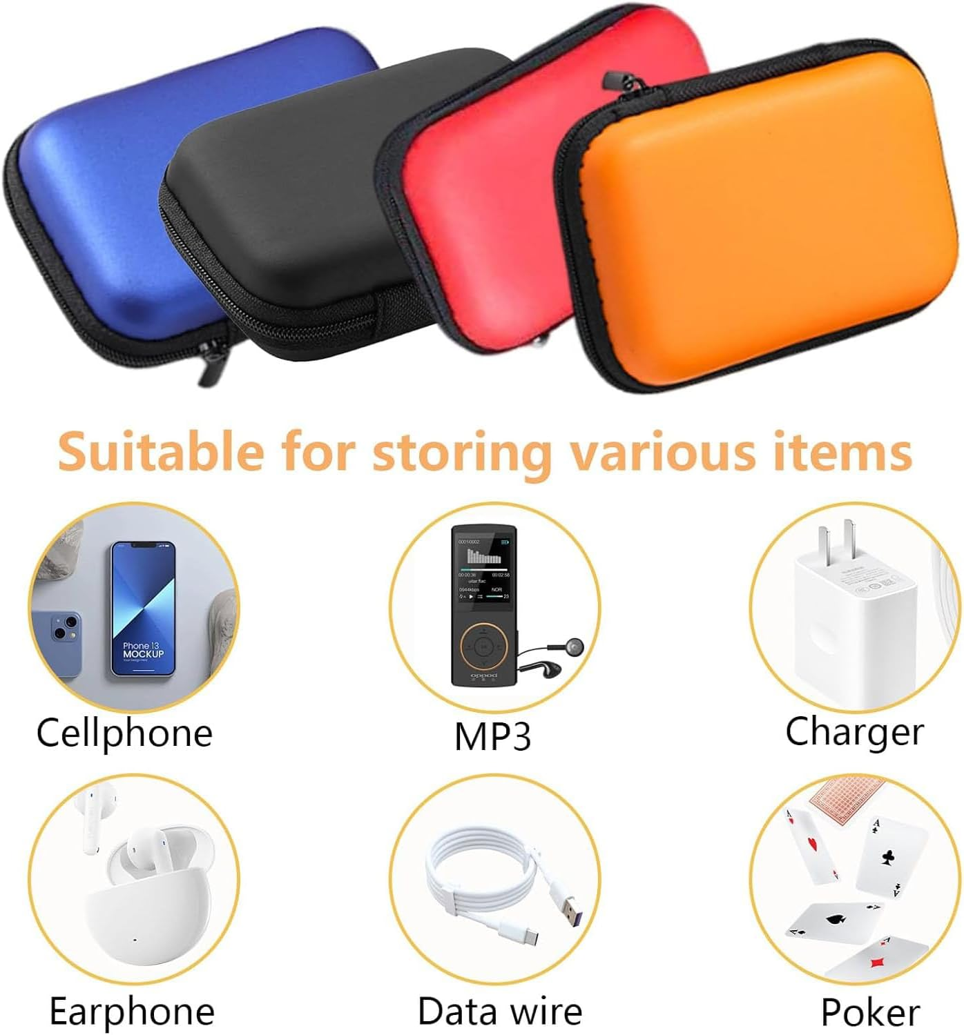 4 Pcs Playing Card Case, Card Game Case, Card Case, Playing Cards Case, Carry Case, Playing Card Bag for on the Go, Durable and Portable Storage Box, for Standard Size image number 5