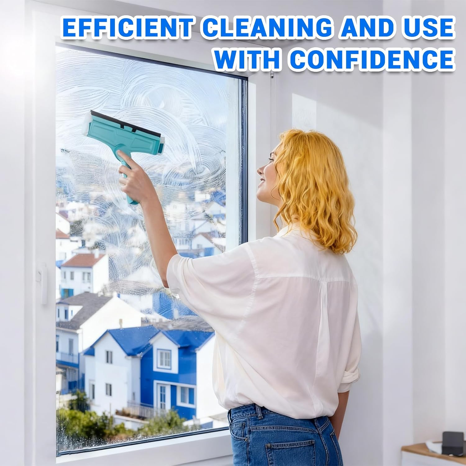 Gifcomda 3 Replacement Covers for Leifheit Window Wiper L - Microfibre Replacement Covers with Fastening, Easy Fit, Highly Absorbent, Best Glass Cleaning image number 3