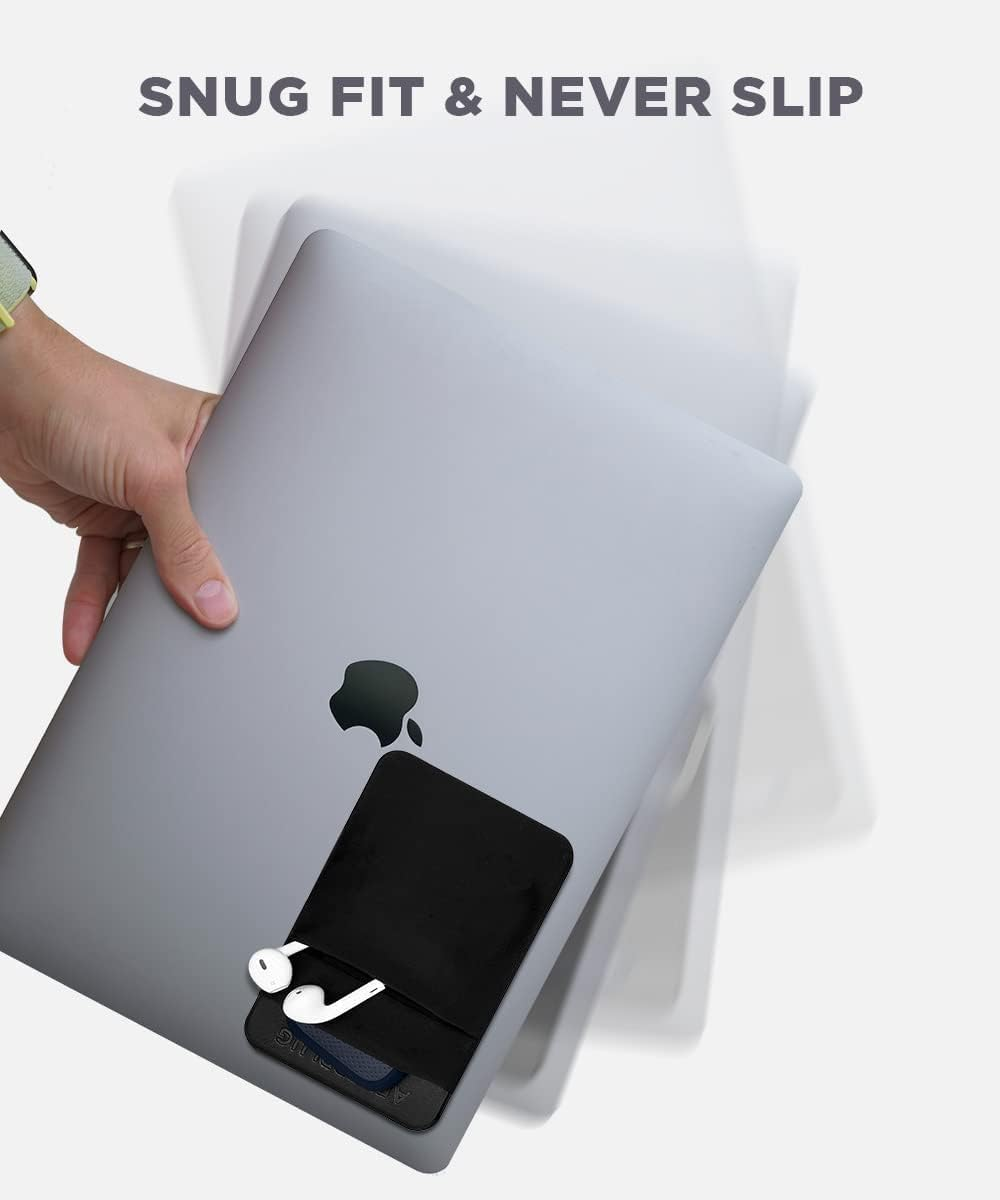Afterplug 2-Pocket Adhesive Pouch for Laptop, Compatible with External Portable SSD, Magic Mouse, USB Cable and More - Black image number 6