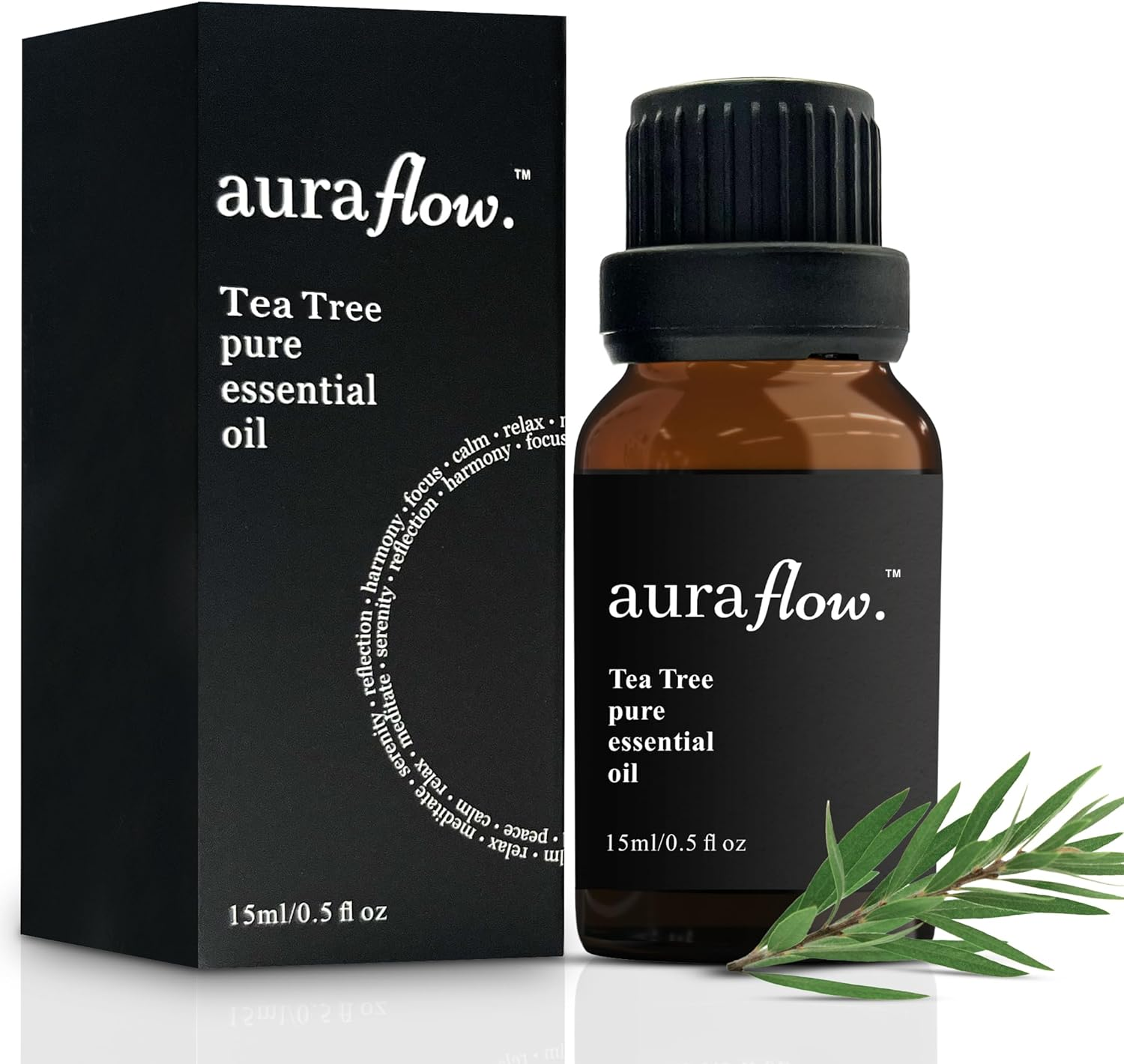 AURAFLOW 15Ml Premium Tea Tree 100% Pure Plant Based Essential Botanical Oil for Aromatherapy, Yoga, Zen, Sleep, Relax, No Stress, Essential Oil for Diffuser, Skin, Face, Hair & Perfume image number 3