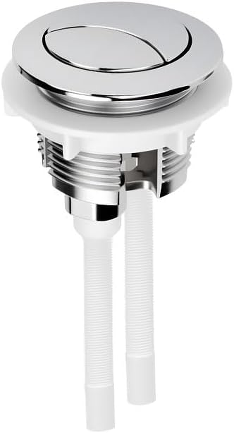 Toilet Dual Flush Button, round Push Button Replacement High Pressure Pumping Accessories for Bathroom Toilet Cistern Flush Repair (White) image number 3