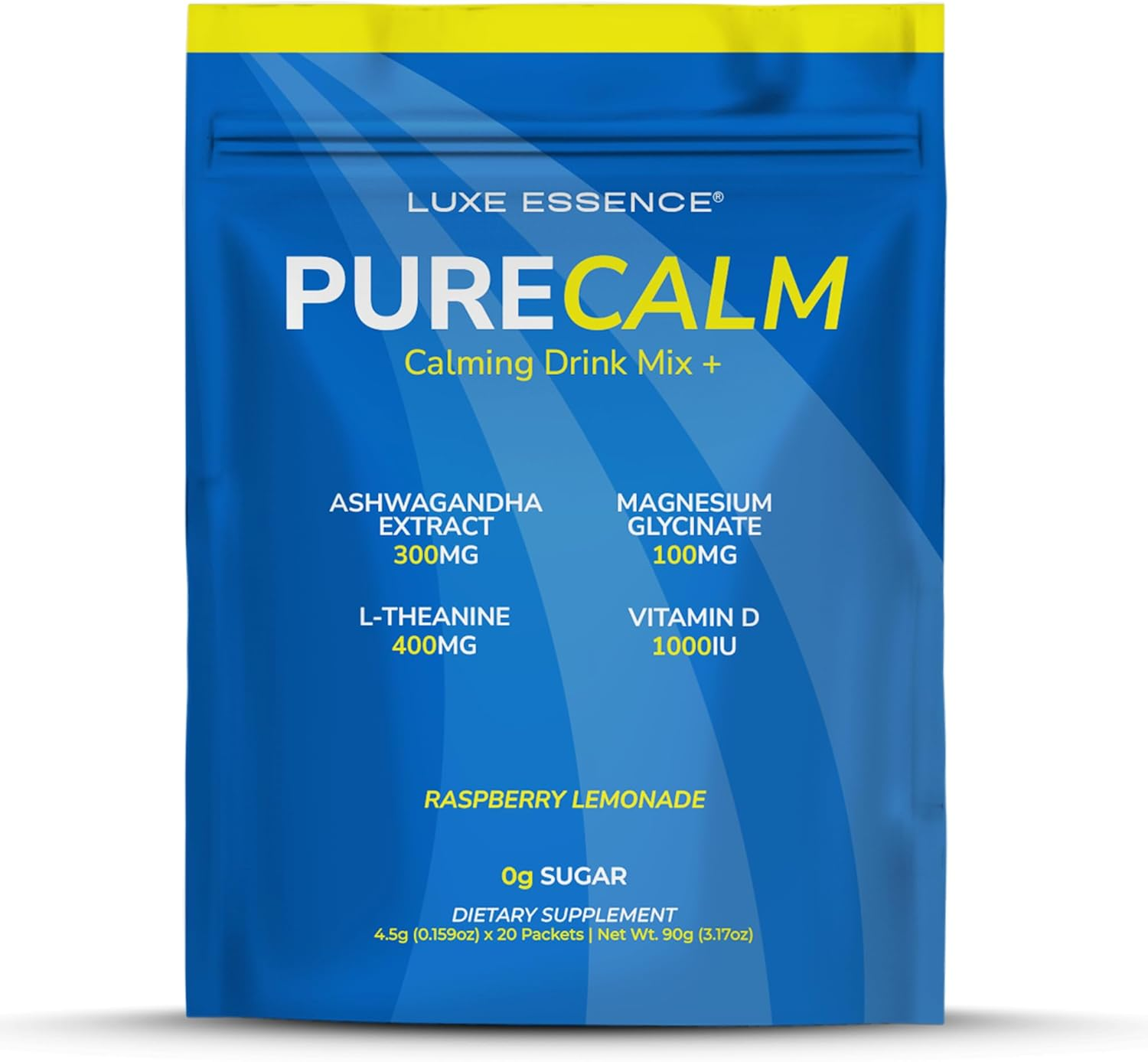 Purecalm Magnesium Drink Mix | Magnesium Glycinate with Ashwagandha, L-Theanine & Vitamin D | Sugar-Free Electrolyte Blend | Raspberry Lemonade Flavour | 20 Stick Packs image number 2