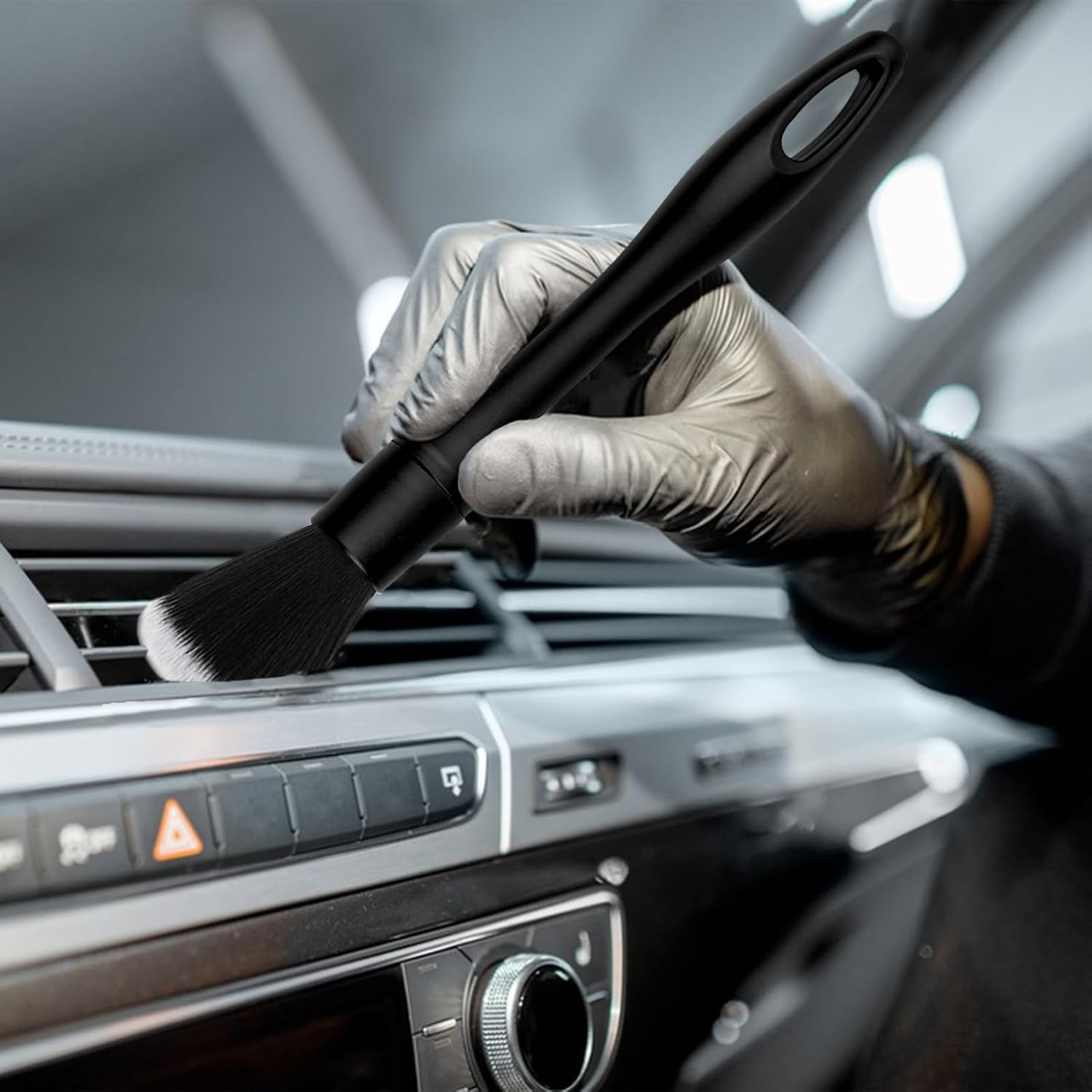 Pack of 2 Detailing Brushes, 22 Cm, Cleaning Brush, Car Detailing Brush, Car Brush, Interior Dust Brush, Wet and Dry Use, for Automotive Interiors, Furniture, Keyboards image number 2