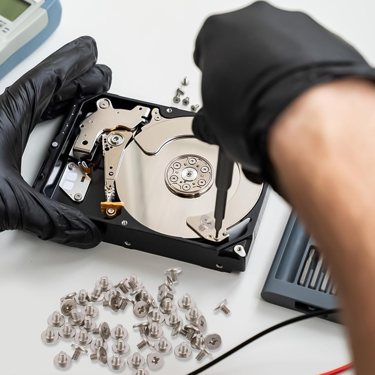 50 PCS M.2 SSD Mounting Screws Kit, Pcie Nvme M2 X 3 MM Replacement Phillips Flat Head Screw M.2 SSD Mountings Screws with Screwdriver, M2Screw for Laptop Nvme