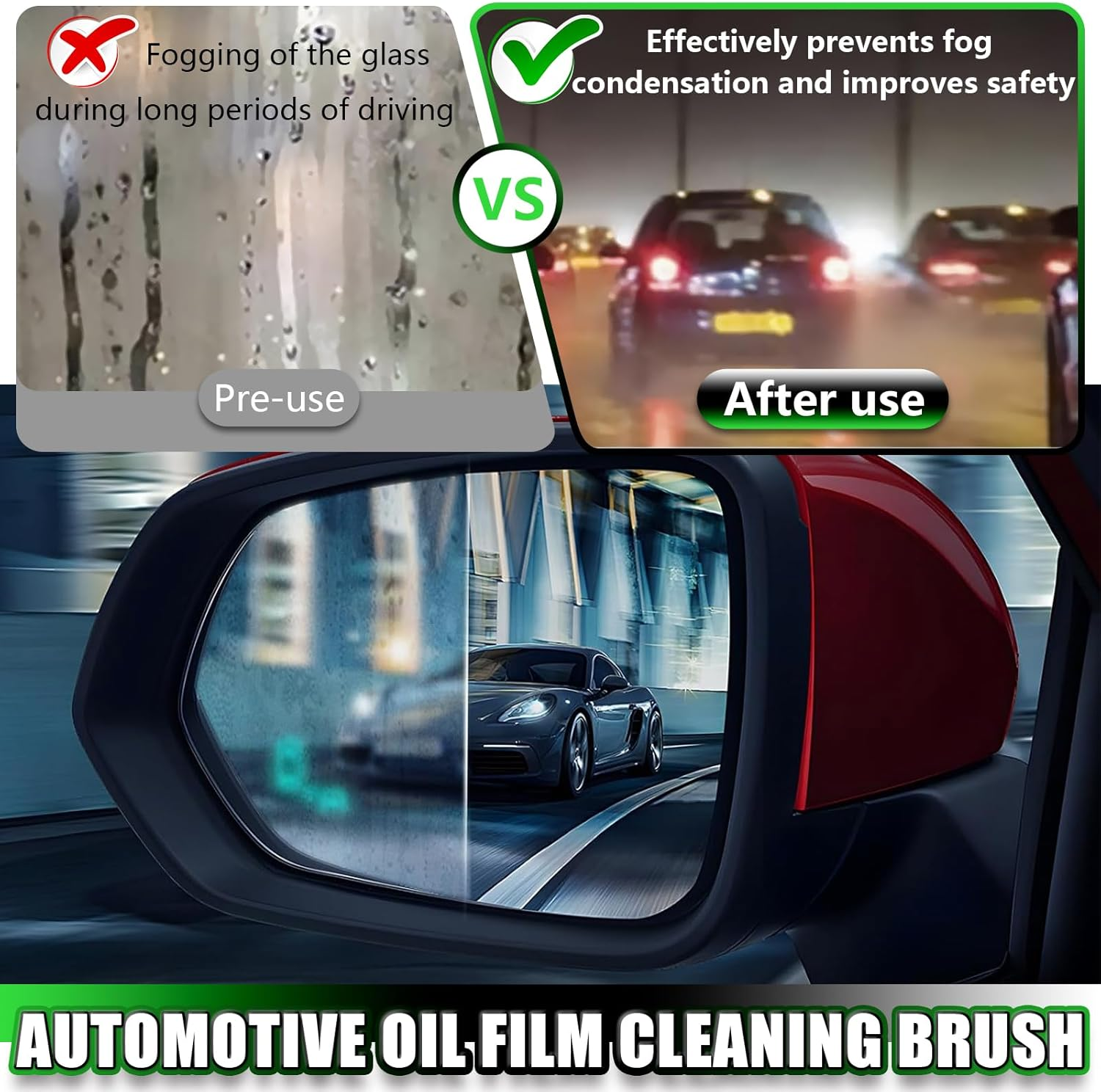 Upgraded Oil Film Brush 2.0 - Clear Vision Windshield Cleaner for Car Windows, Reusable Automotive Glass Cleaning Brush to Remove Dirt, Oil & Fog, Improve Clarity & Visibility in All Weather (1-Pack) image number 4