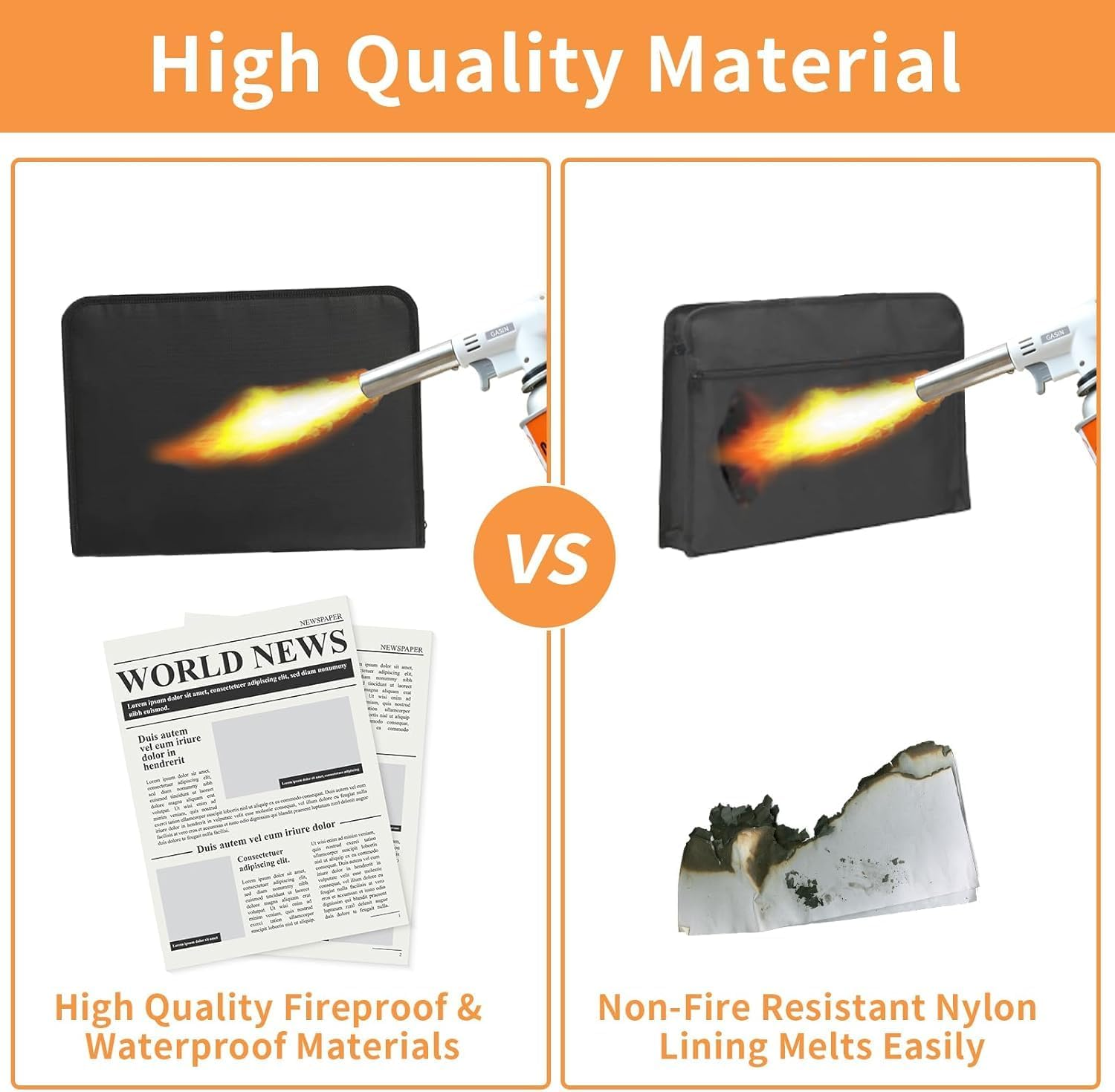 Accordion File Organizer, Fireproof Expanding File Folder with Pockets,13 Pockets Document Organizer with Zipper and Labels, Portable Home Travel Safe Storage for Letter A4 Files and More (Black) image number 2