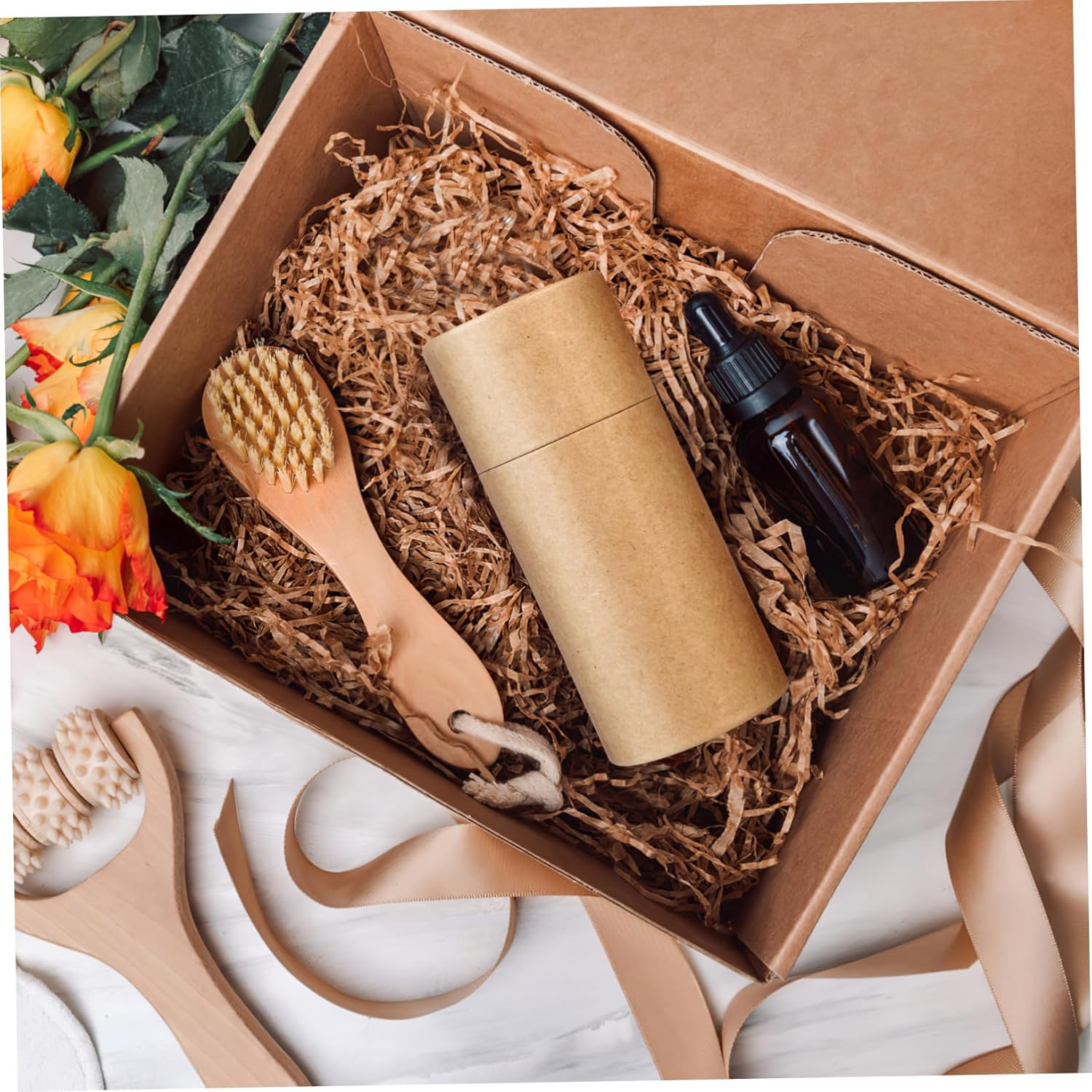 10Pcs Essential Oil Bottle Paper Cylinder Boxes Kraft Brown Storage Containers with Lid for 50Ml Bottles, Reusable Packaging for Travel and Packing image number 3