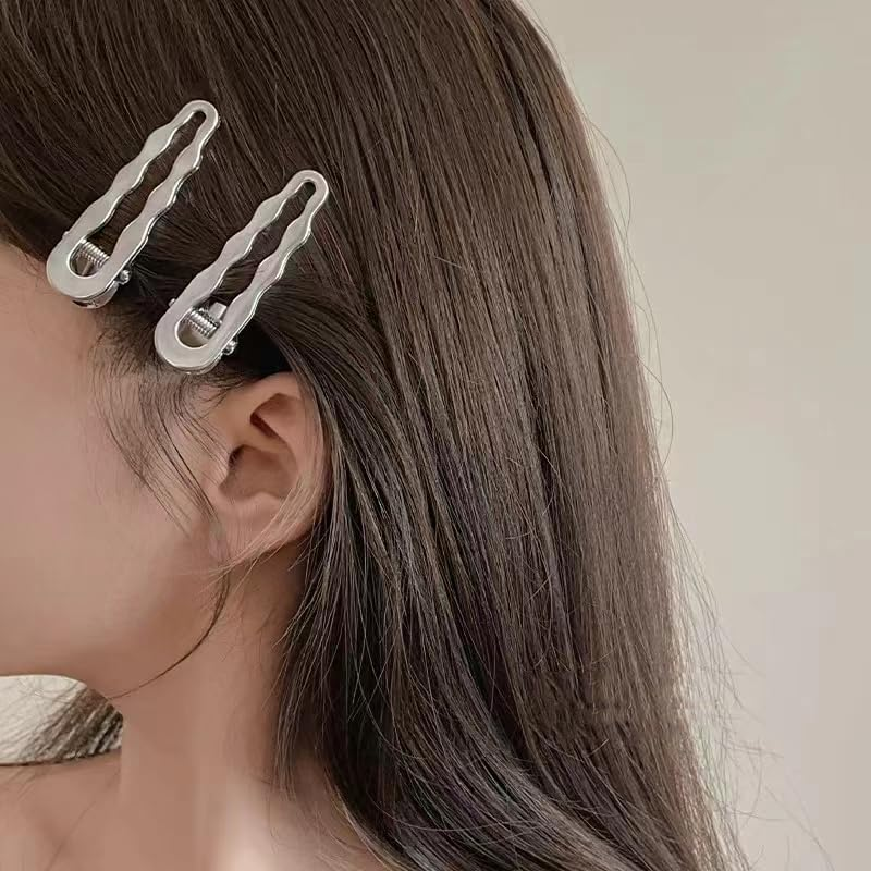 Silver Alligator Hair Clips Y2K Metal Clips for Hair Alligator Barrettes Duck Billed No Bend Hair Clips for Women Girls No Crease Hair Pins Hairpins Hairclips 10 PC Minimalist Hair Accessories - Silver image number 6