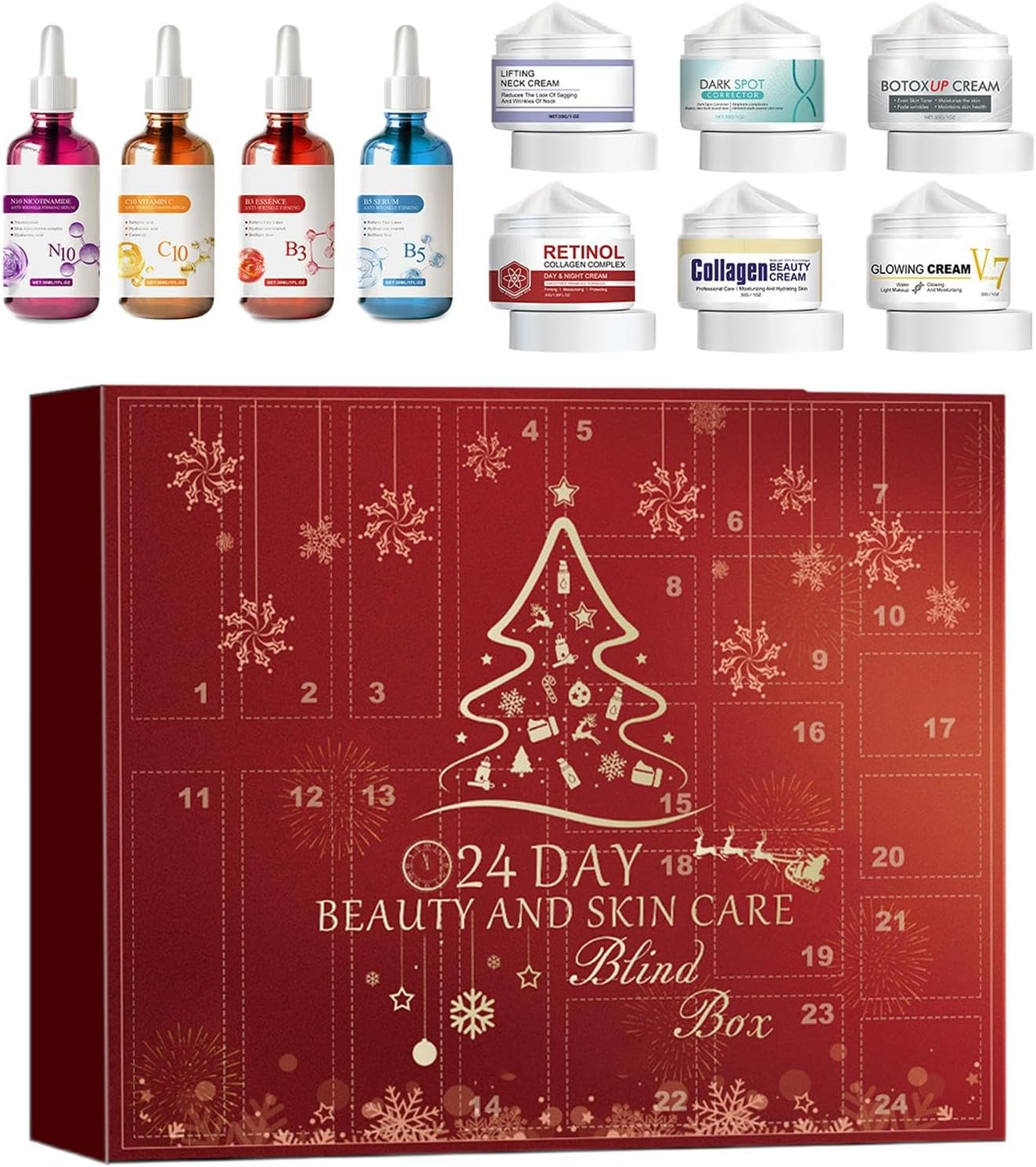 Skincare Advent Calendar | Beauty 24-Day Christmas Advent Calendar,24-Day Beauty Advent Calendar 24 Variety Skincare Products Set image number 2