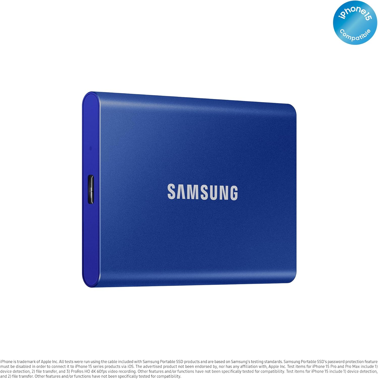 Samsung Portable SSD T7, 1TB, Indigo Blue, USB3.2, Type-C, R/W(Max) 1,050Mb/S, Aluminium Case image number 3