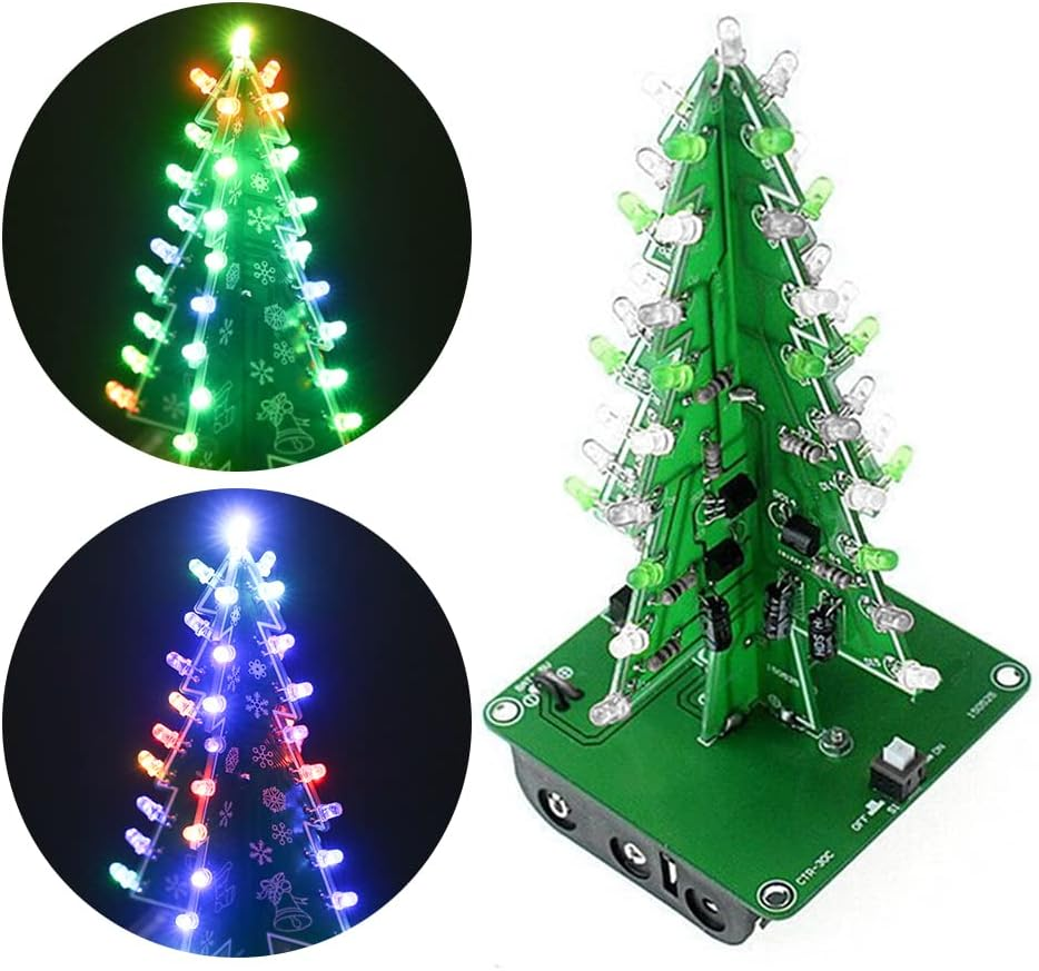 DIY Colorful Easy Making LED Light Christmas Tree with Music Electronic Learning Kit Module