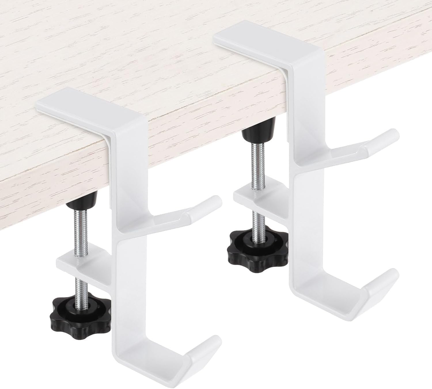 Xinghonyac 2 Pcs Desk Handbag Hanger, Adjustable Table Hanger Hook, Desk Purse Holder, Handbag Storage Hooks, Schoolbag Hook, Desk Hook Backpack Holder (Black)