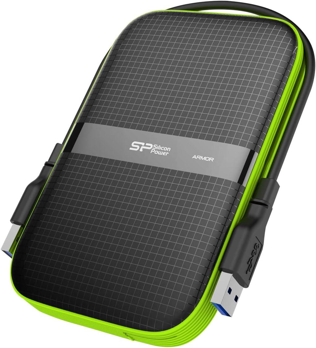 Silicon Power Armor A60 5TB Rugged Portable External Hard Drive, Military-Grade Shockproof Water-Resistant Anti-Slip Protection HDD USB 3.0 for PC Mac Xbox PS4, Green image number 2